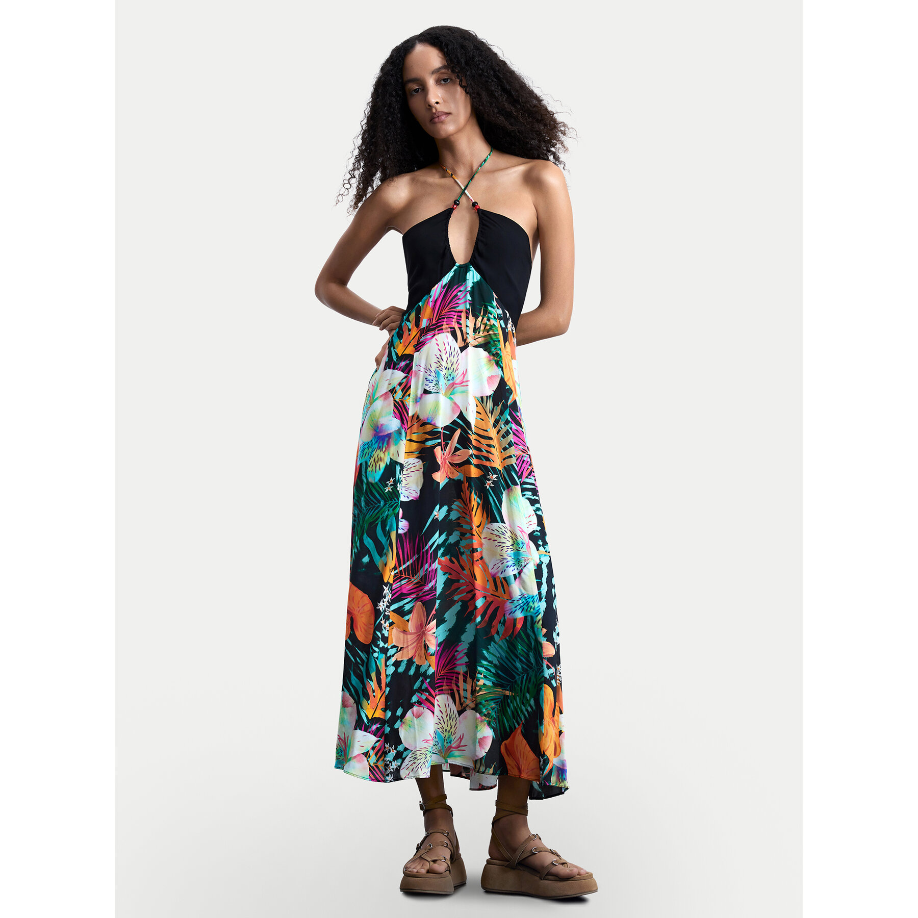Desigual Sommerkleid Daikiri Cord 26SWVW63 Bunt Regular Fit