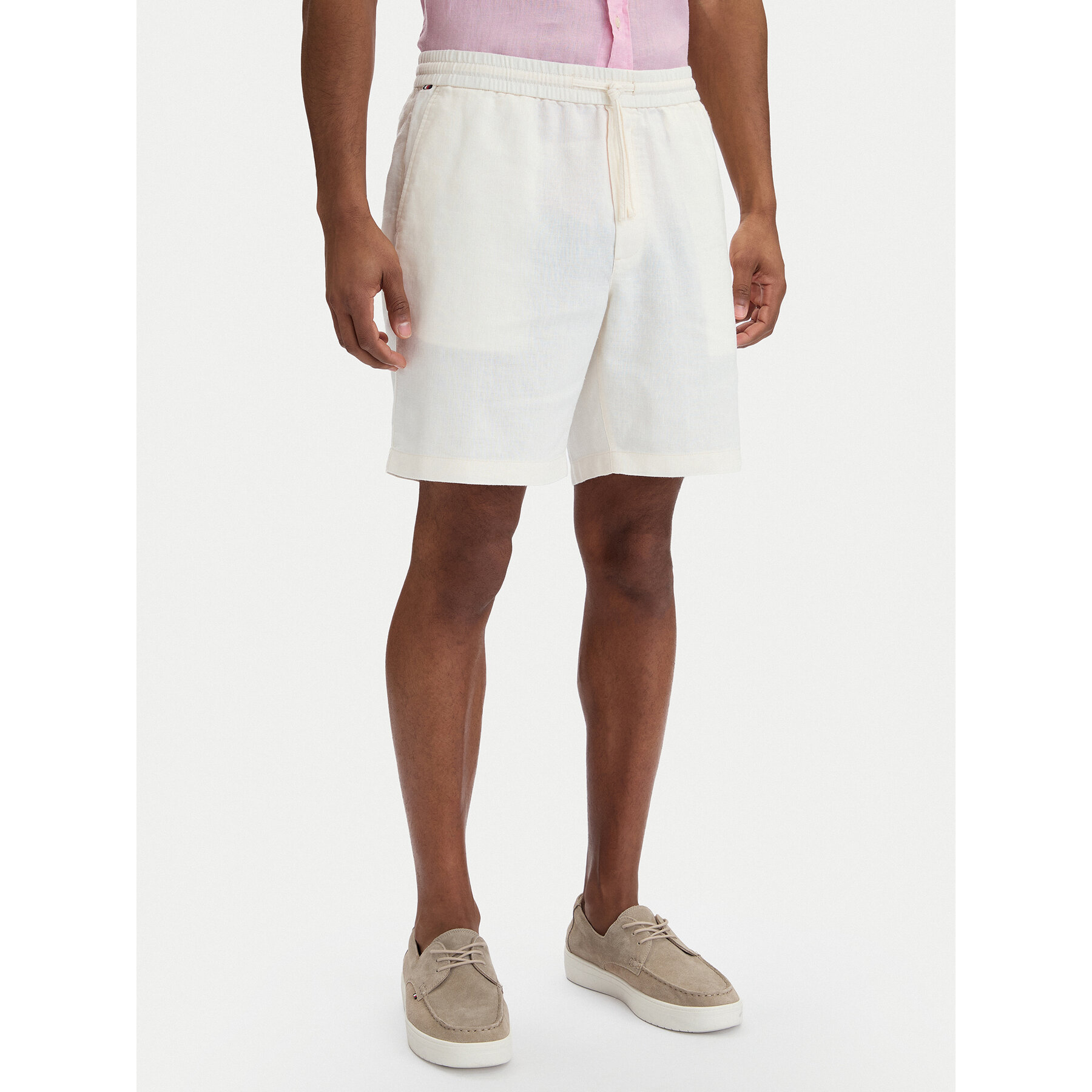 Tommy Hilfiger Stoffshorts Dover MW0MW44358 Weiß Regular Fit