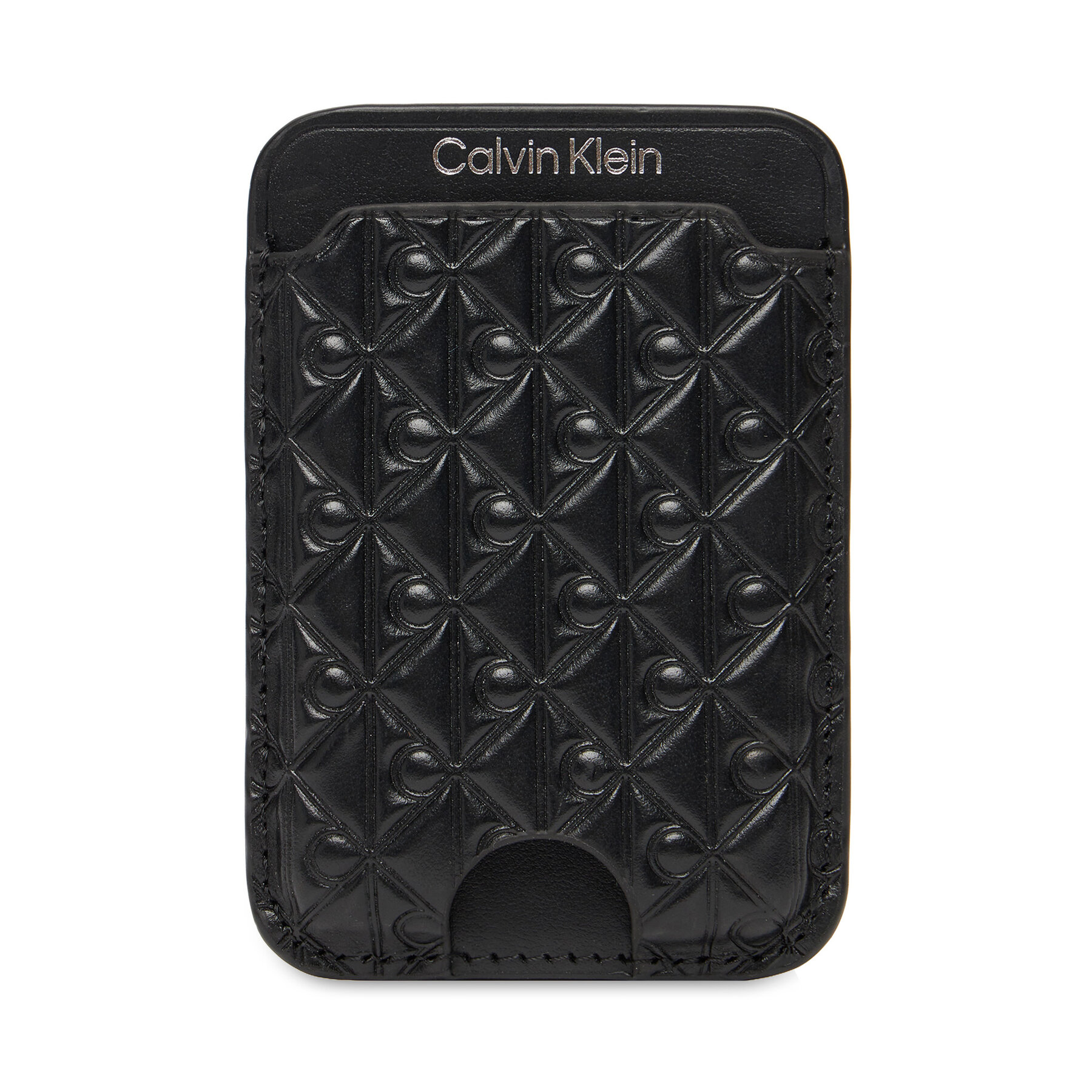 Etui pentru carduri Calvin Klein Aop Leather Magnetic Card Case LV04F1100G Negru