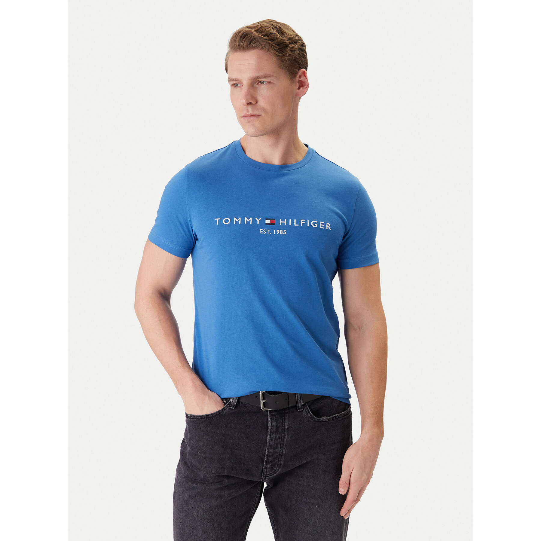 Tommy Hilfiger T-shirt MW0MW11797 Plava Slim Fit