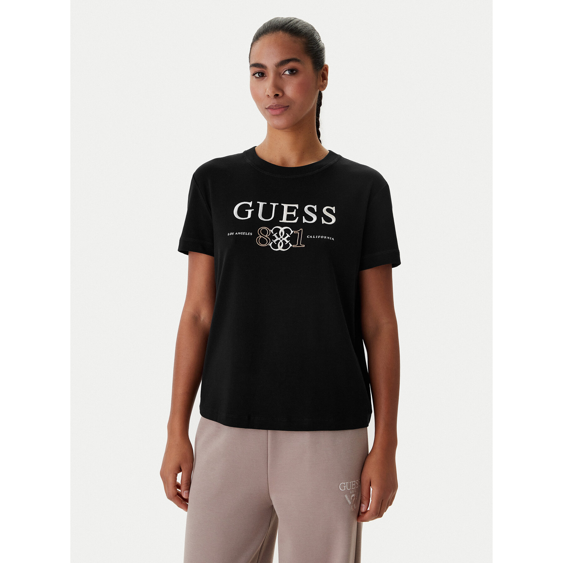 Guess T-Shirt V6RI13 KD772 Schwarz Regular Fit