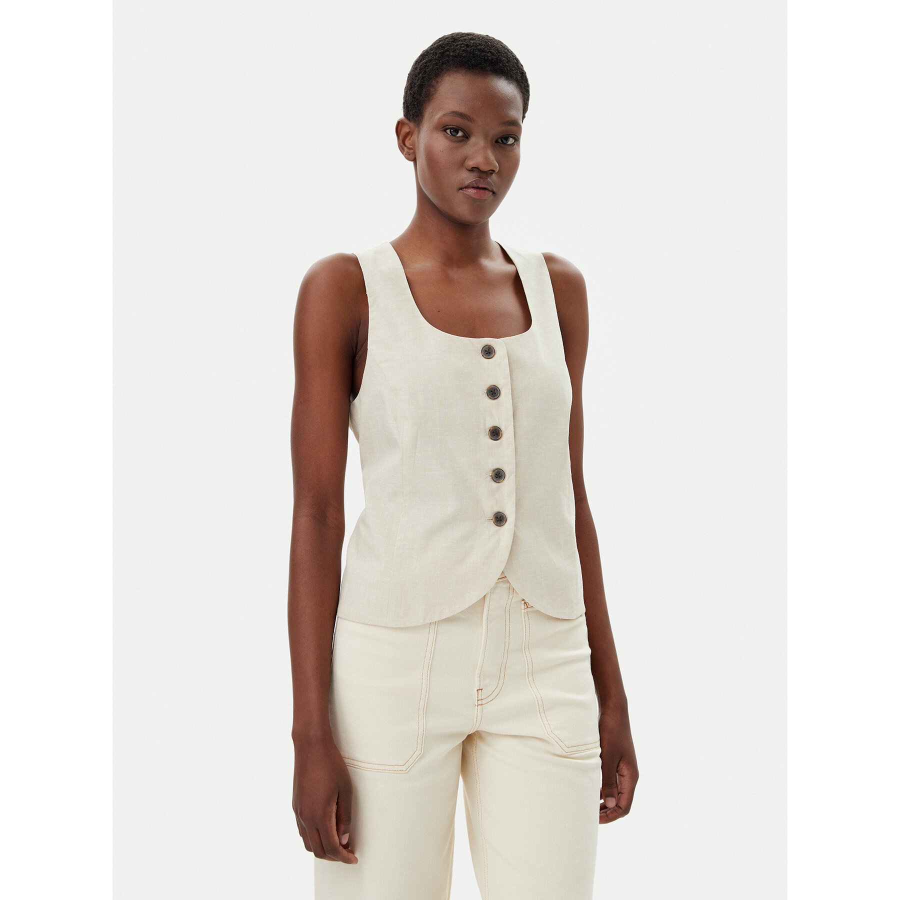Gap Weste 714973-02 Beige Slim Fit