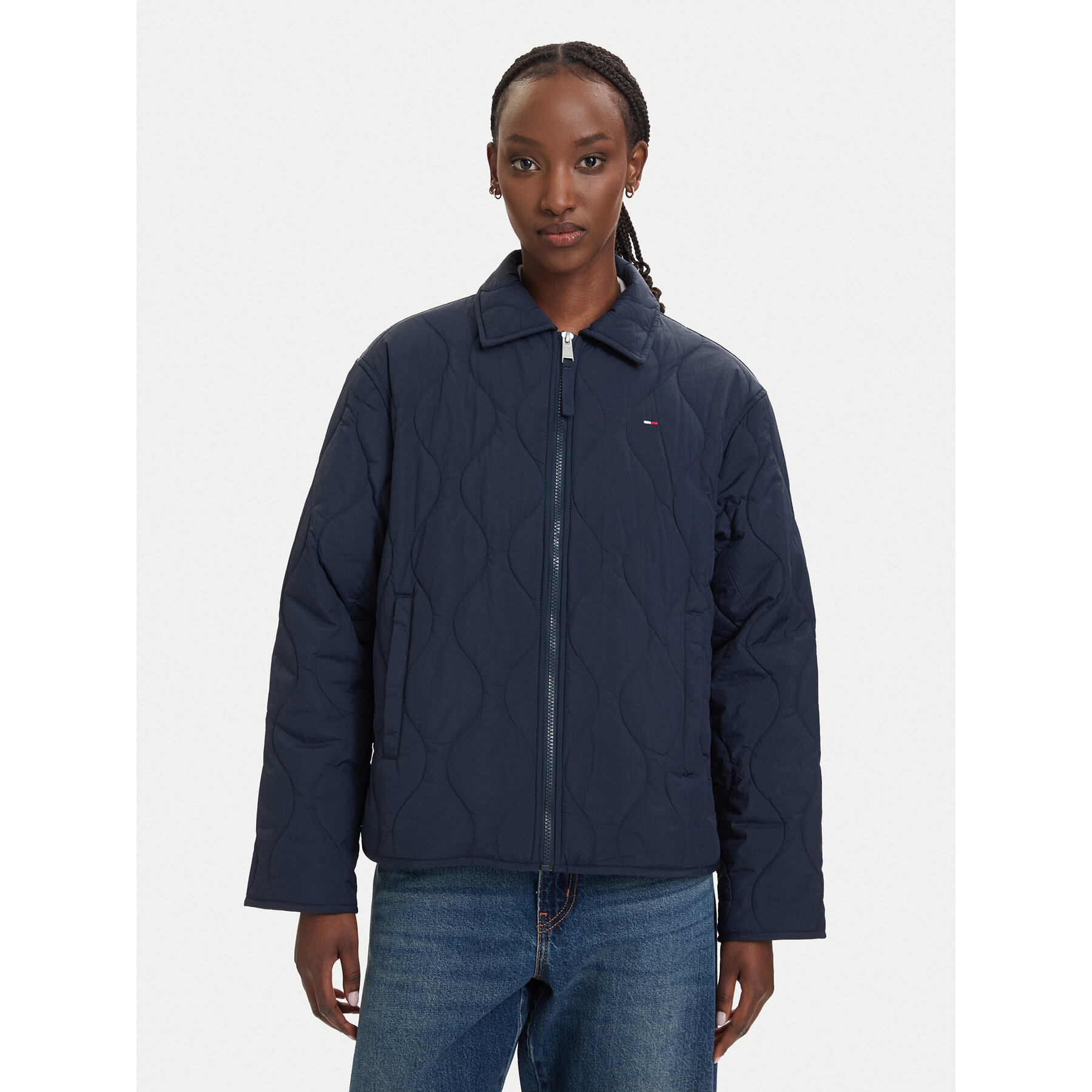 Tommy Jeans Übergangsjacke Tjw Coach DW0DW22909 Dunkelblau Regular Fit