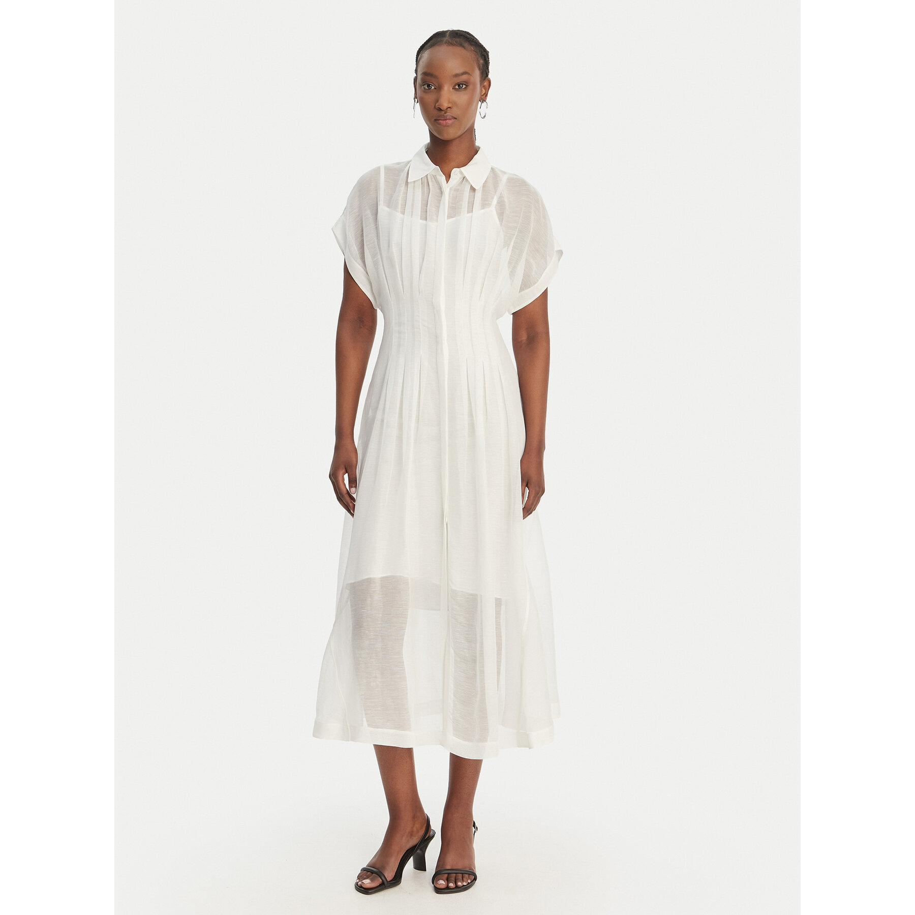 BOSS Hemdkleid Davinata 50559733 Weiß Regular Fit