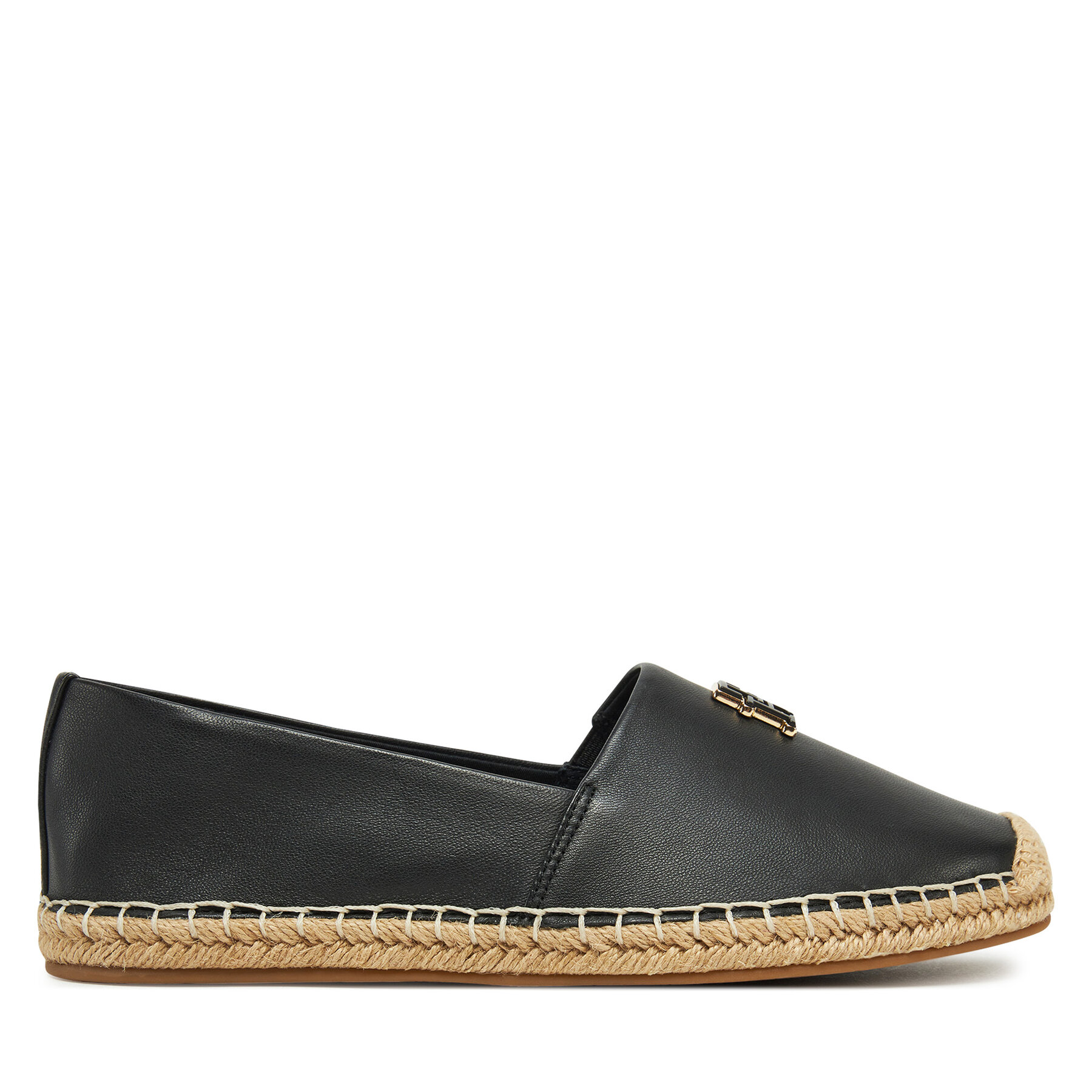 Dámske Espadrilky Tommy Hilfiger, Rozmer: 41, Čierna, Th Logo Leather Espadrille FW0FW08540