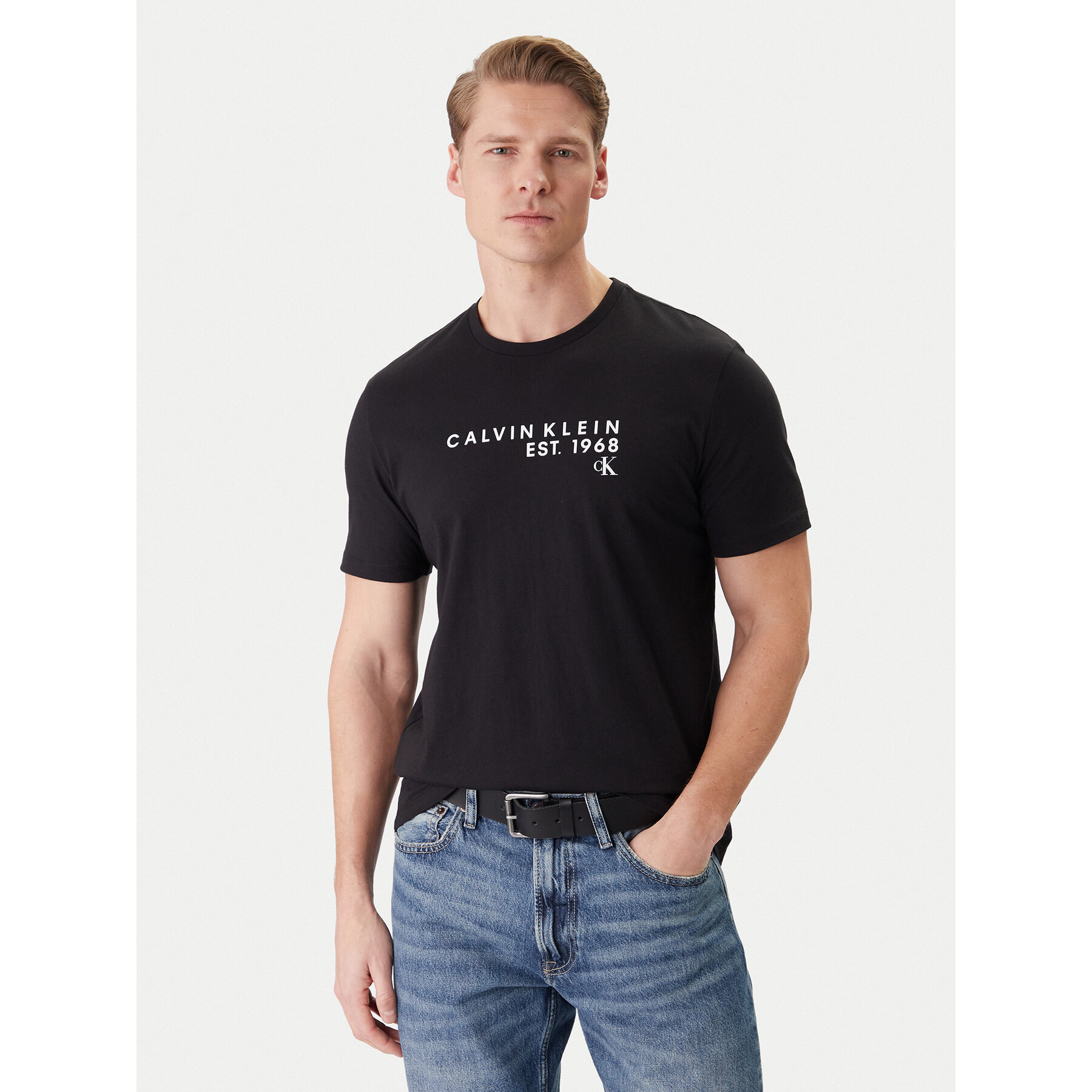 Calvin Klein Jeans T-Shirt LV04RF800G Schwarz Classic Fit