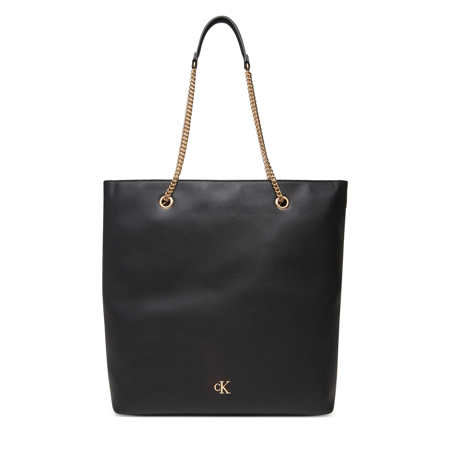 Geantă Calvin Klein Minimal Monogram Chain Tote LV04F3204G Negru