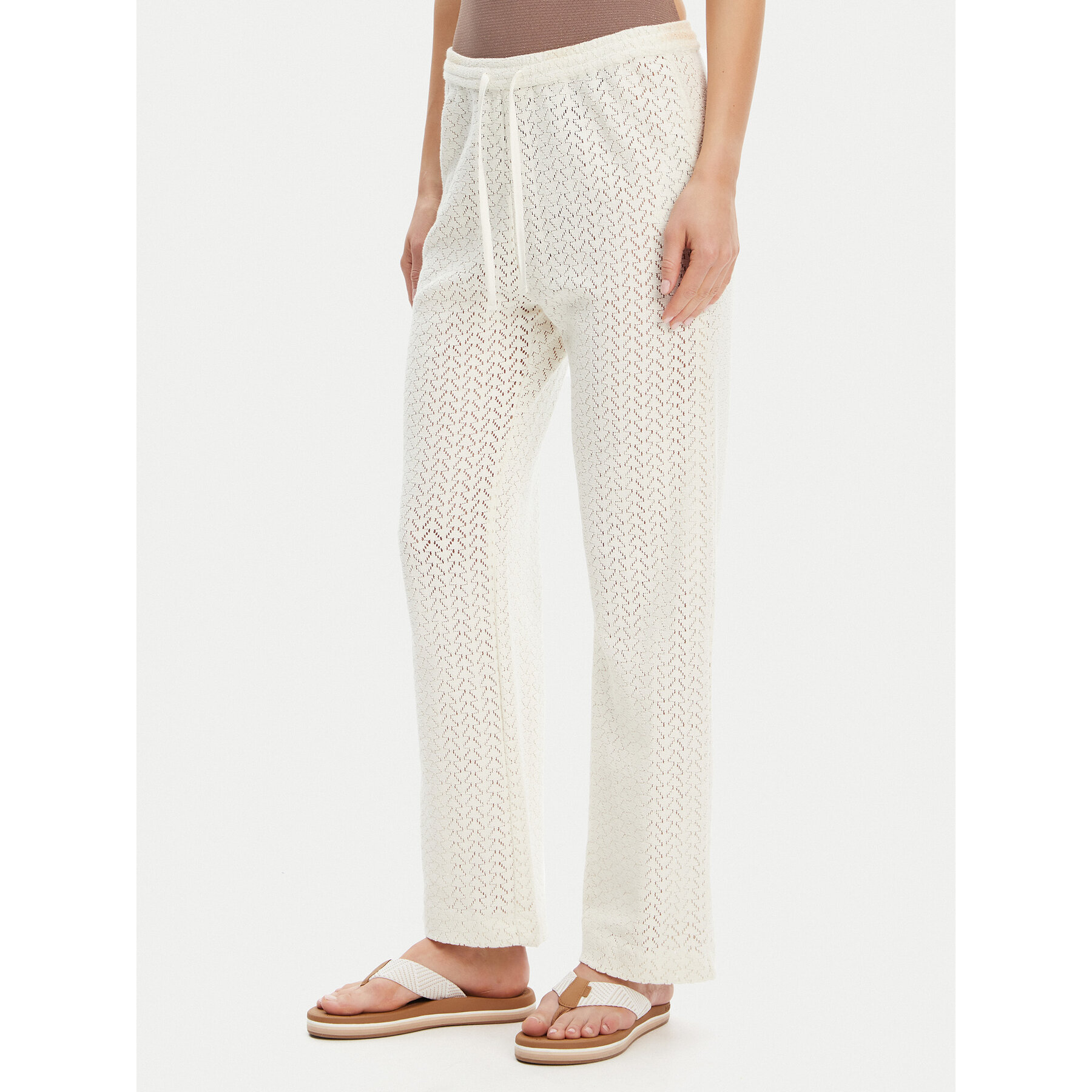 Roxy Stoffhose ERJX603437 Écru Regular Fit