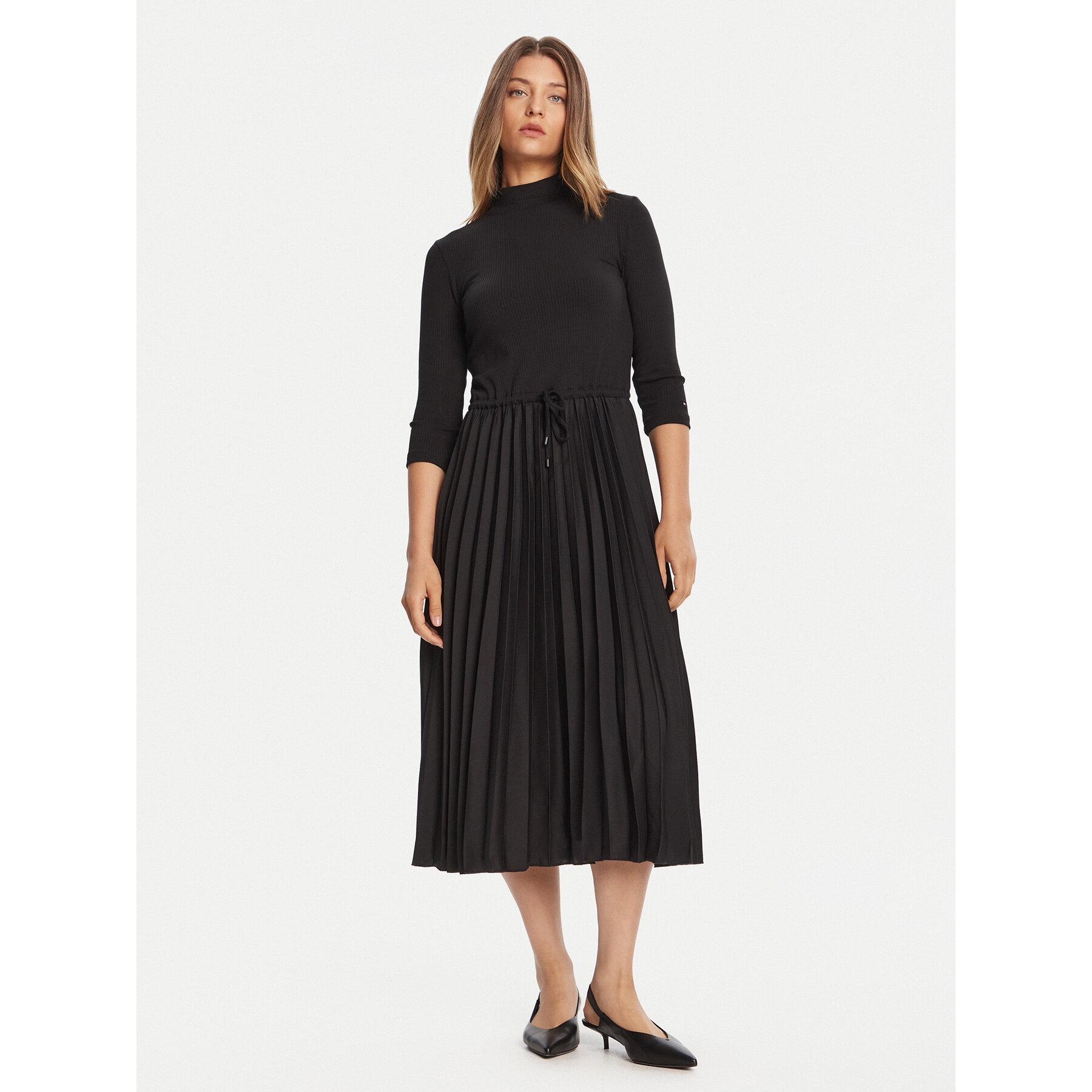 Tommy Hilfiger Kleid für den Alltag WW0WW46138 Schwarz Slim Fit