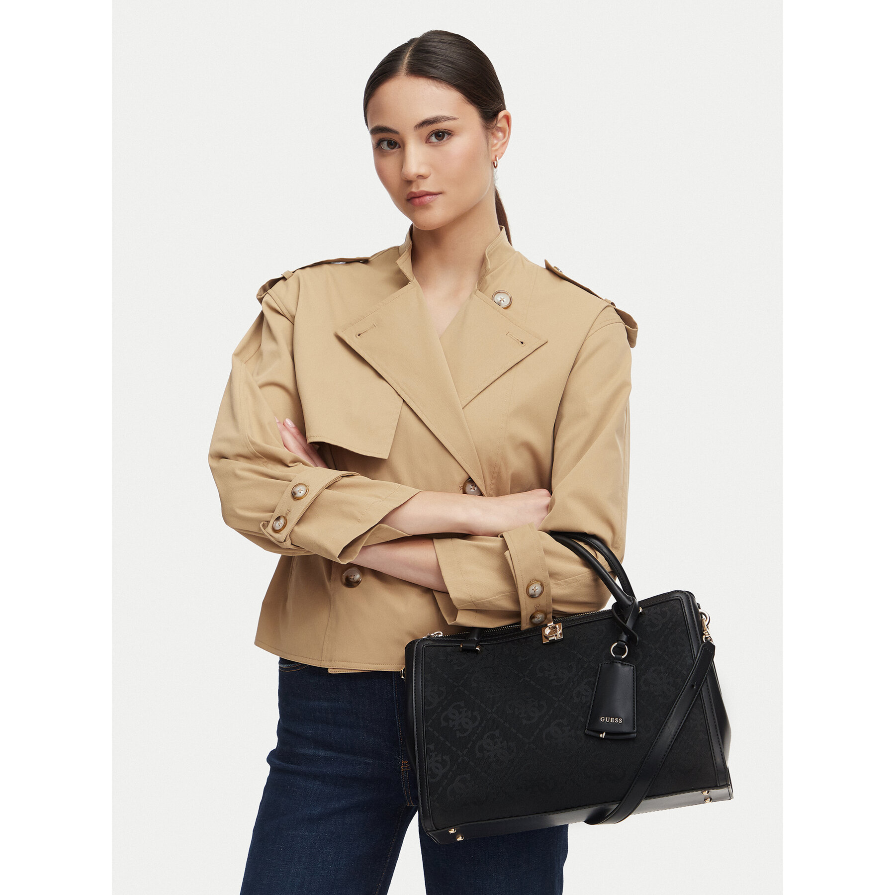 Geantă Guess Audrey Logo HWJG97 55070 Negru