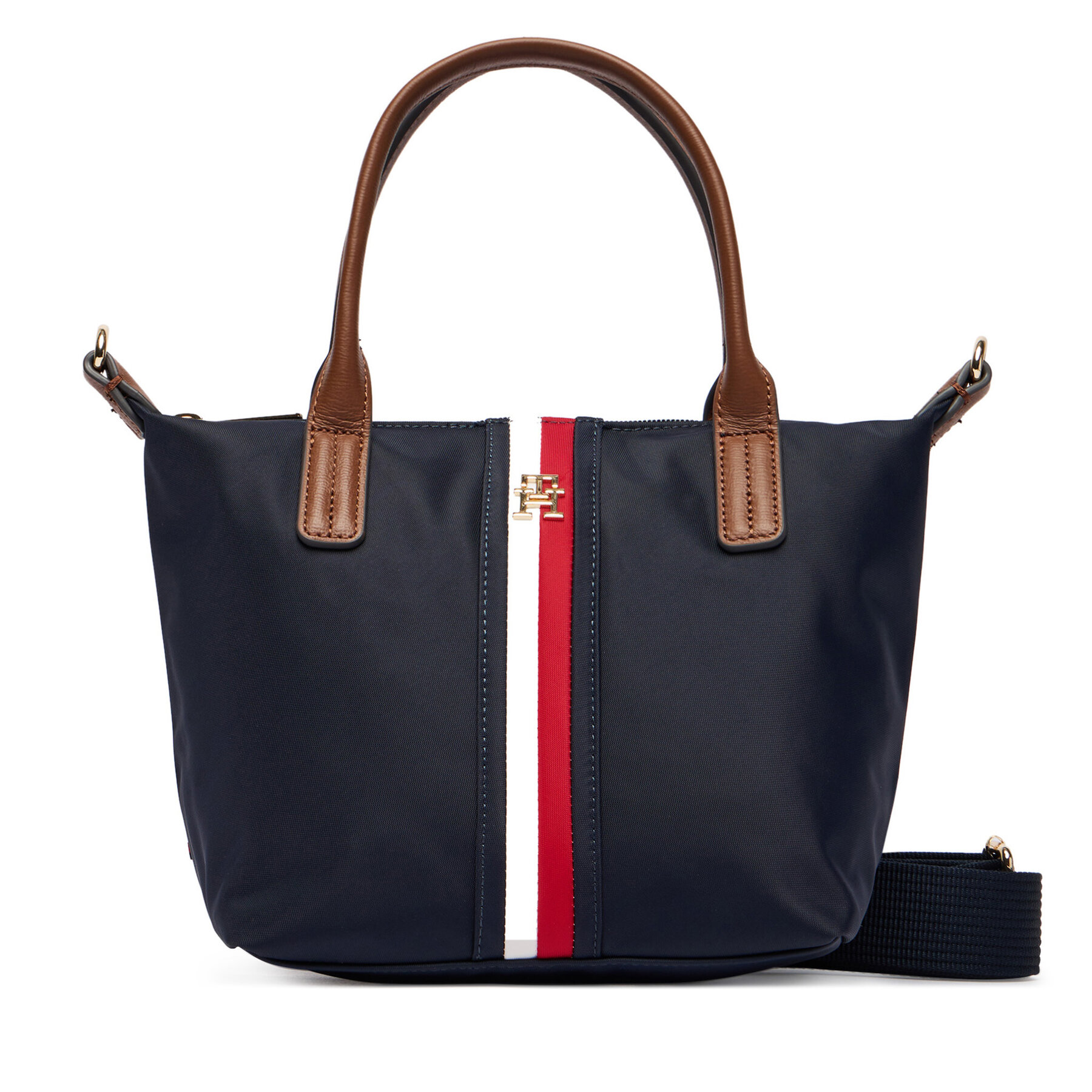 Дамска чанта Tommy Hilfiger Popette Mini Tote Corp AW0AW19025 Тъмносин