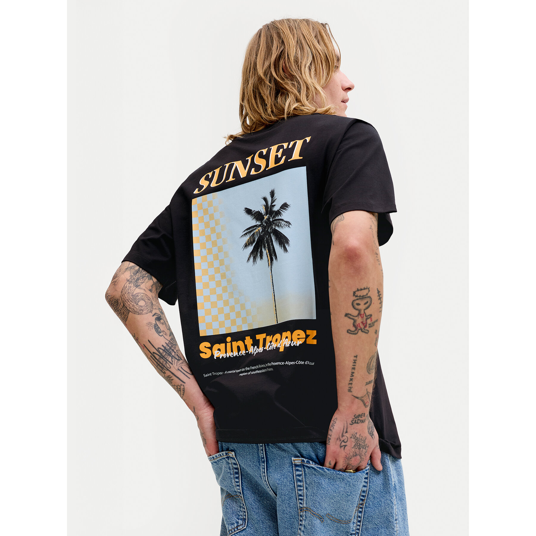 Jack & Jones T-Shirt City Photoprint 12288353 Schwarz Regular Fit