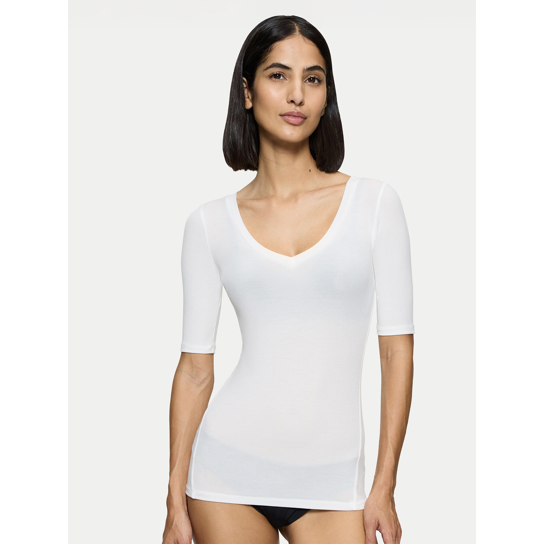 Triumph Maglietta del pigiama Beauty Layers 10222610 Écru Slim Fit