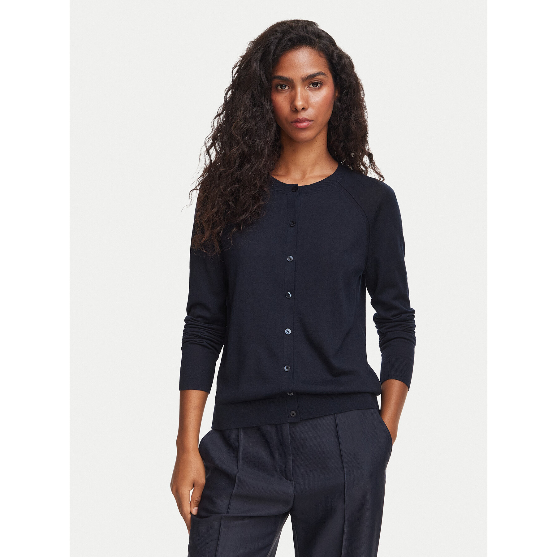 BOSS Strickjacke Fonami 50545031 Dunkelblau Regular Fit