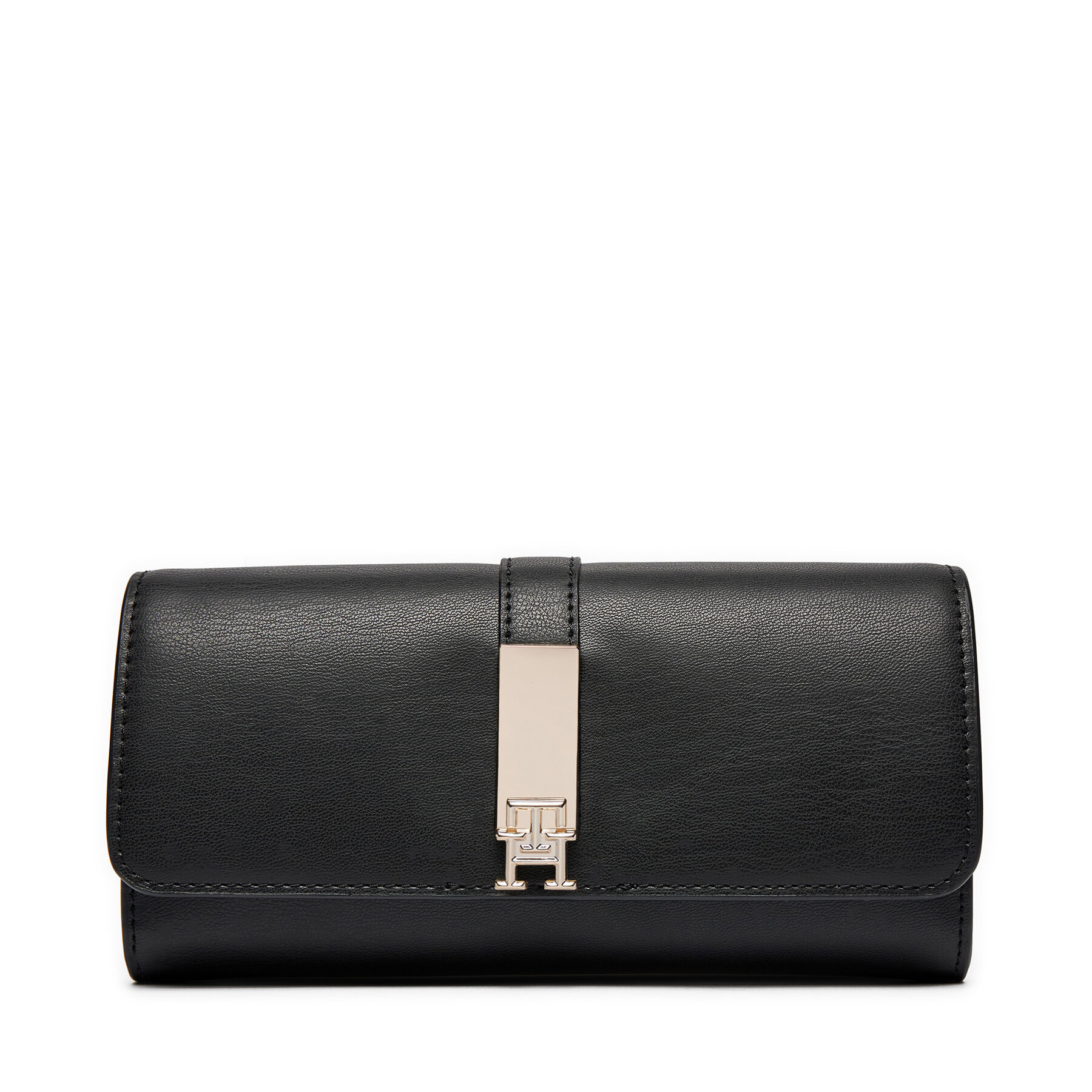 Cartera grande para mujer Tommy Hilfiger Heritage Lrg Flap AW0AW16338 Negro
