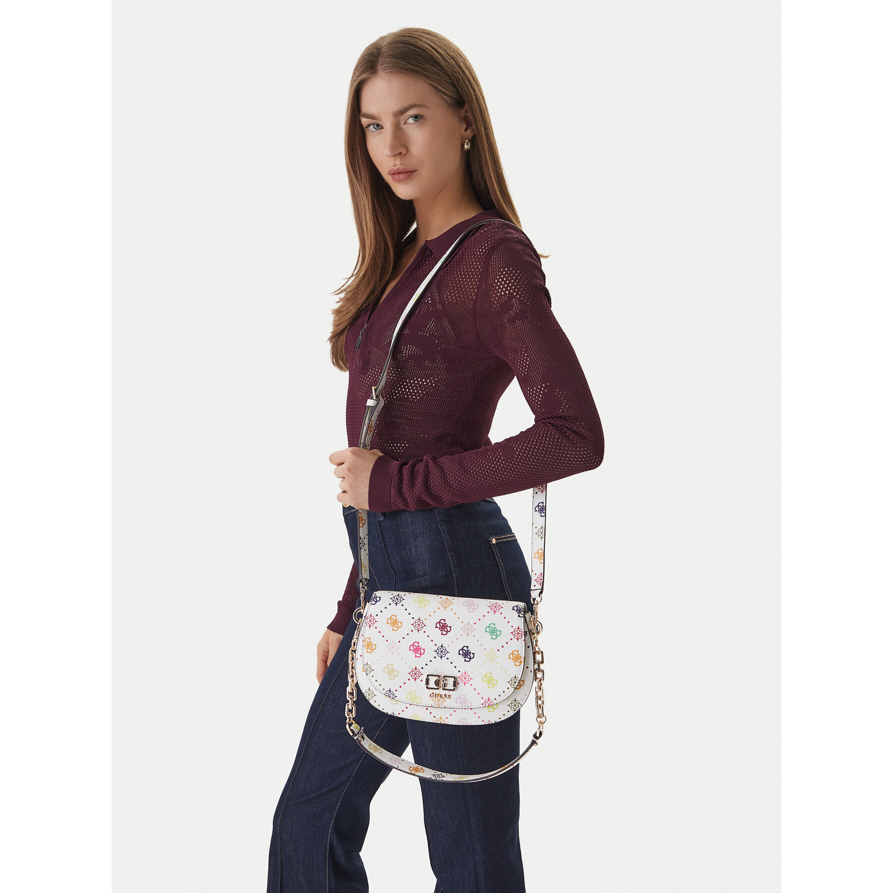 Geantă Guess HWGM99 28200 Alb