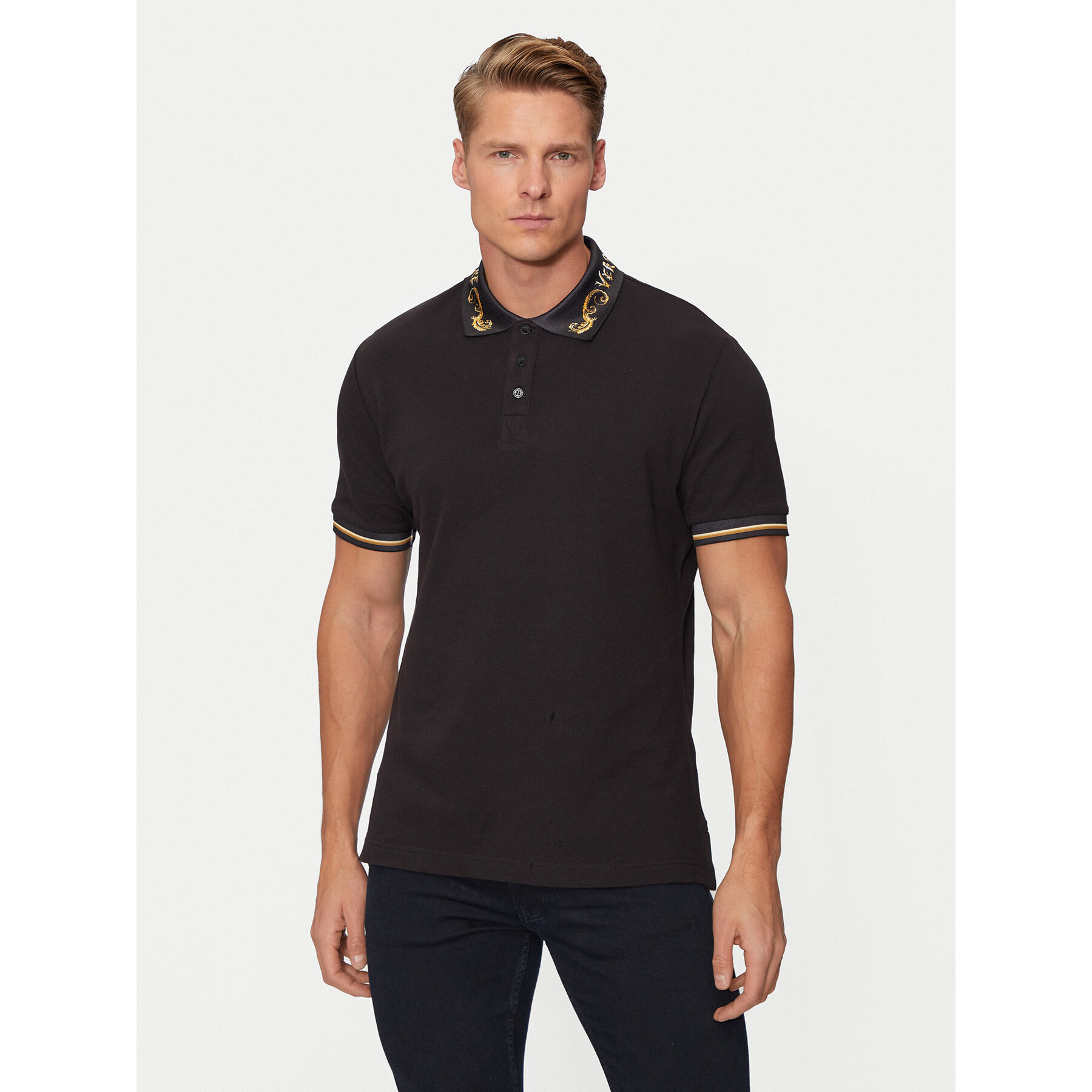 Versace Jeans Couture Polo 77GAGT06 Nero Regular Fit