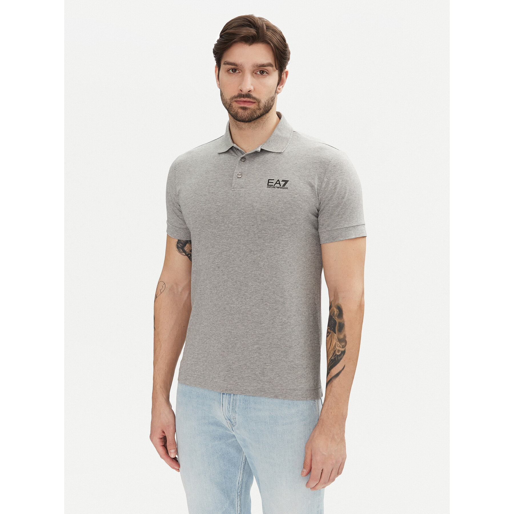 EA7 Emporio Armani Polo 8NPF14 PJVQZ 3905 Grigio Regular Fit