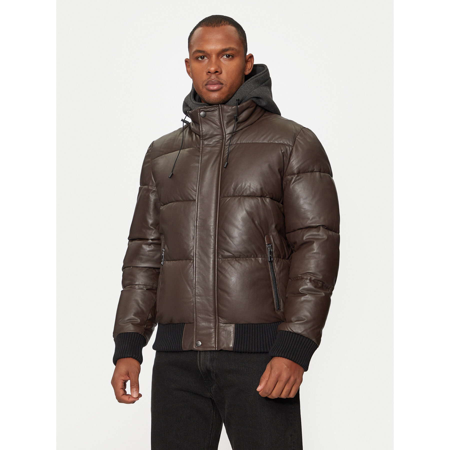 Milestone Lederjacke Wesley 431040 21085 Braun Regular Fit