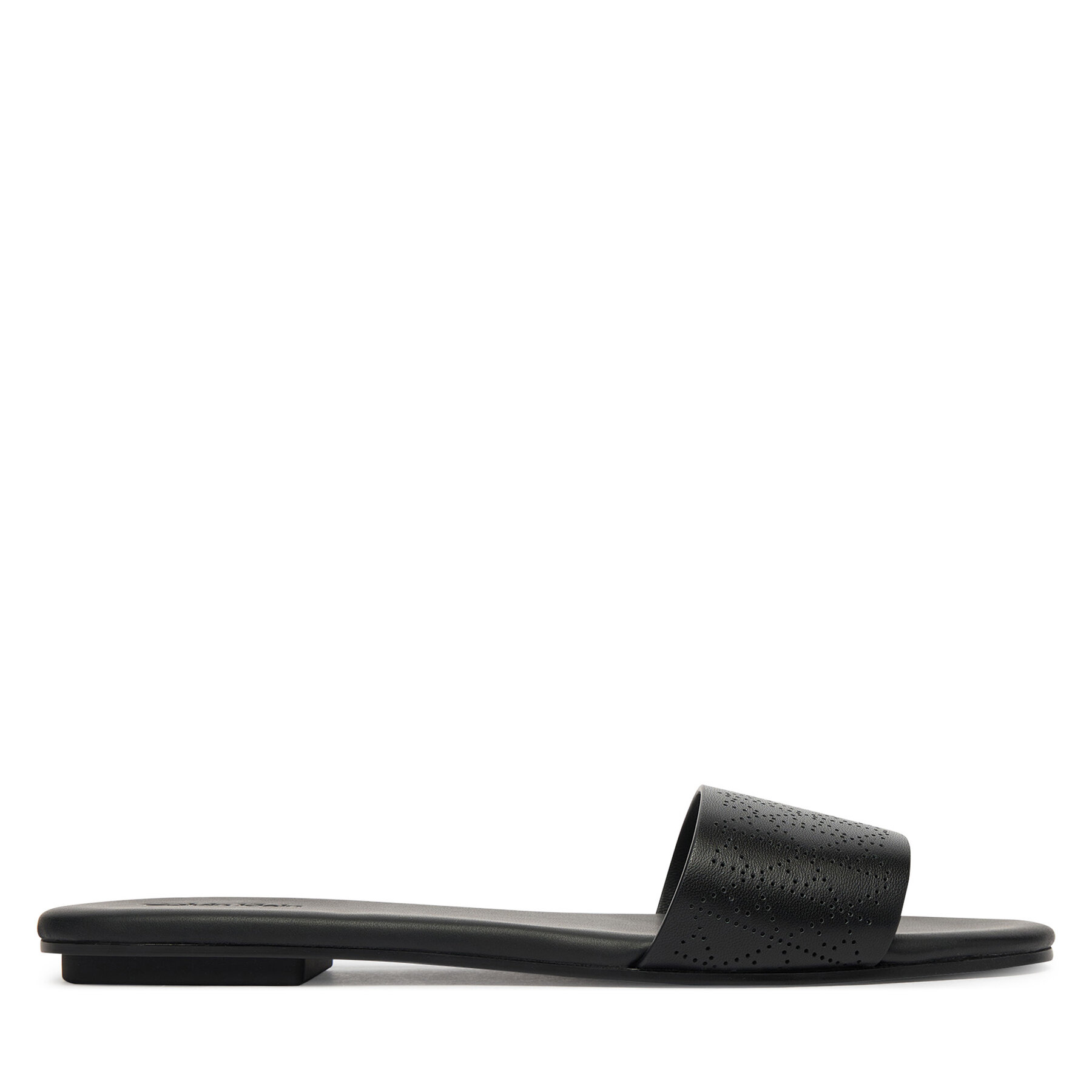 Natikači Calvin Klein Org Flat Sndl One Bar Lth Aop HW0HW02857 Črna