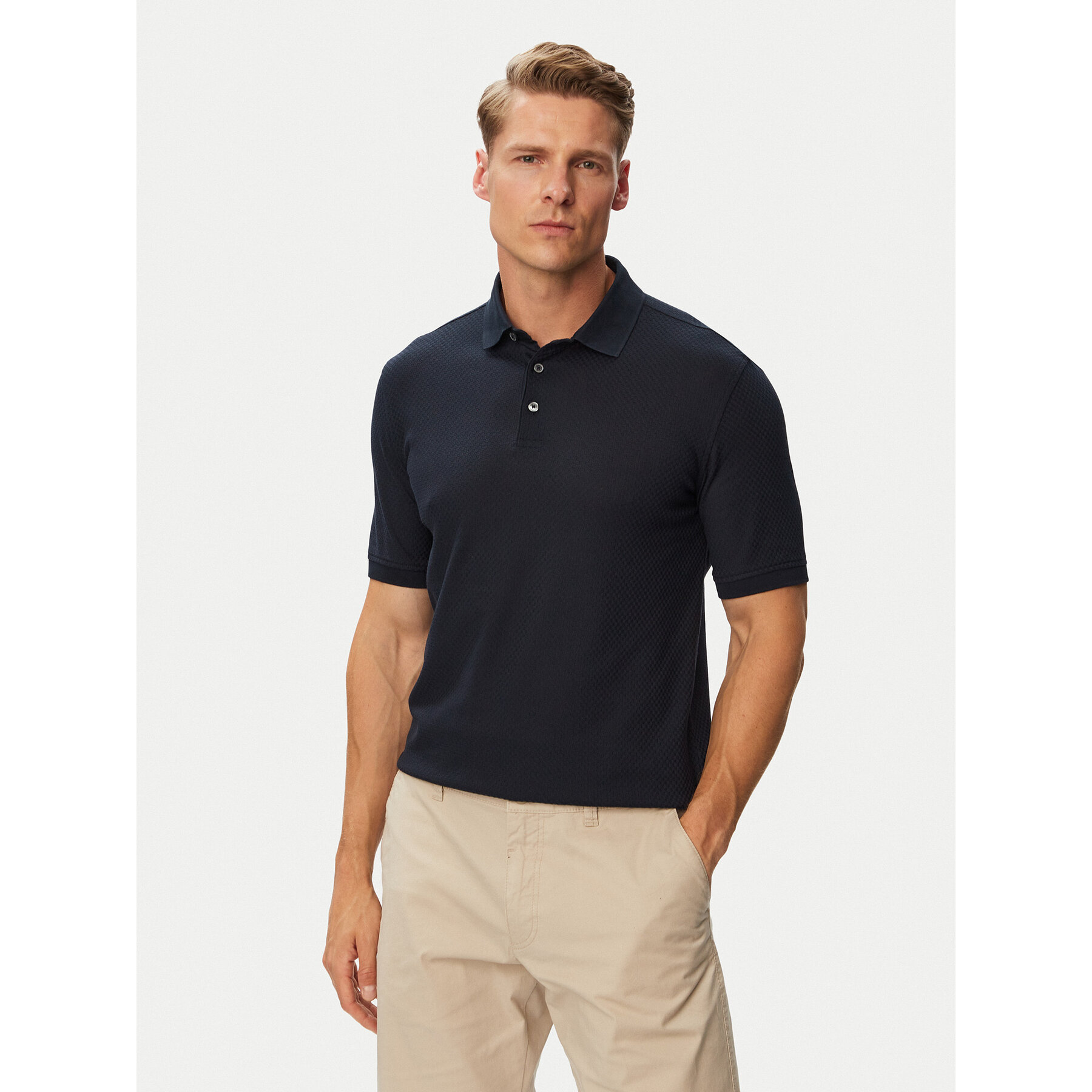 Bugatti Poloshirt 8150-15104E Dunkelblau Regular Fit
