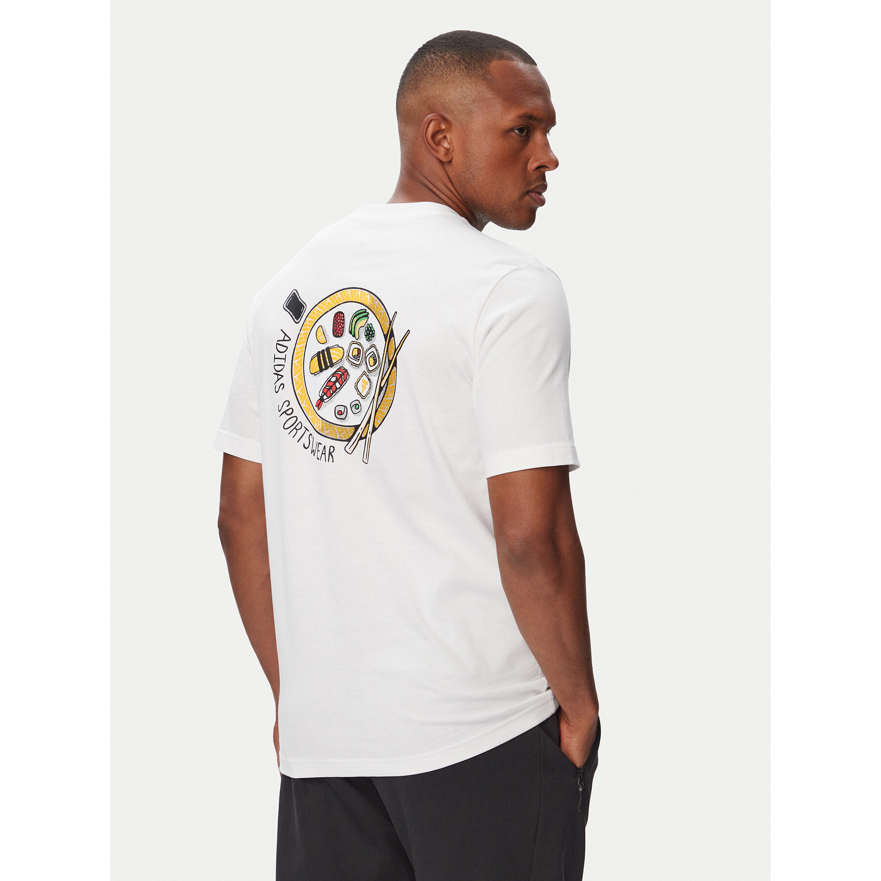 adidas Majica Sushi Graphic KT9706 Bela Regular Fit