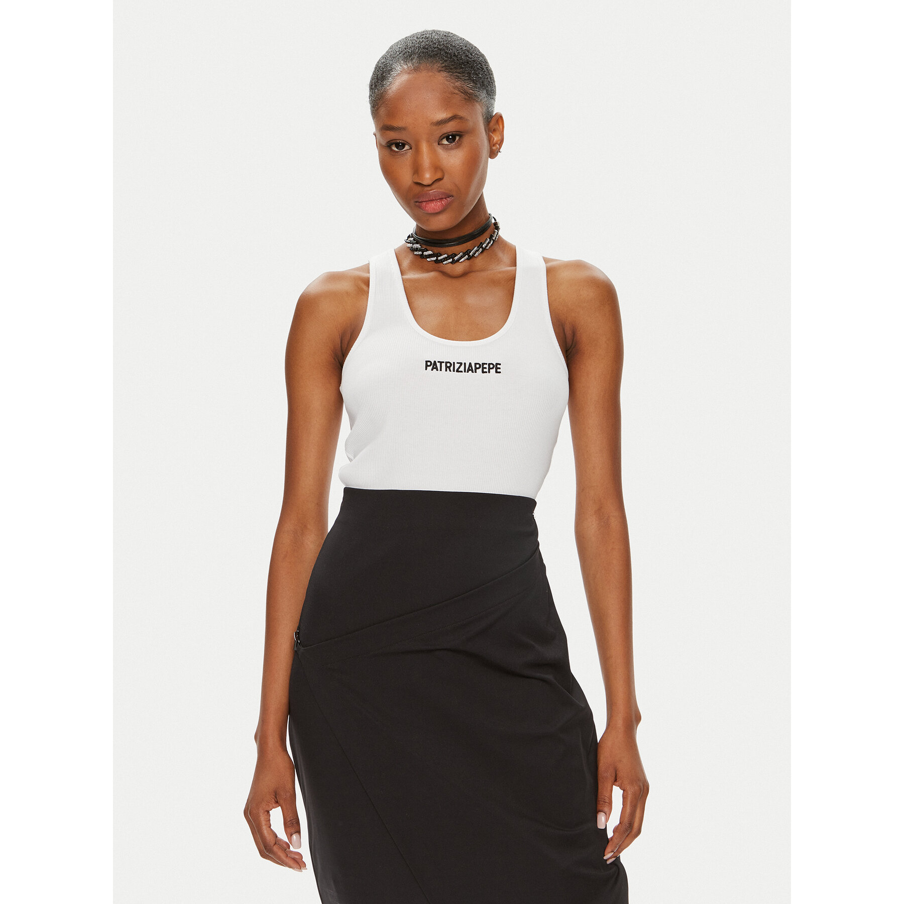 Patrizia Pepe Τοπ 8M1617/J216-W103 Λευκό Slim Fit