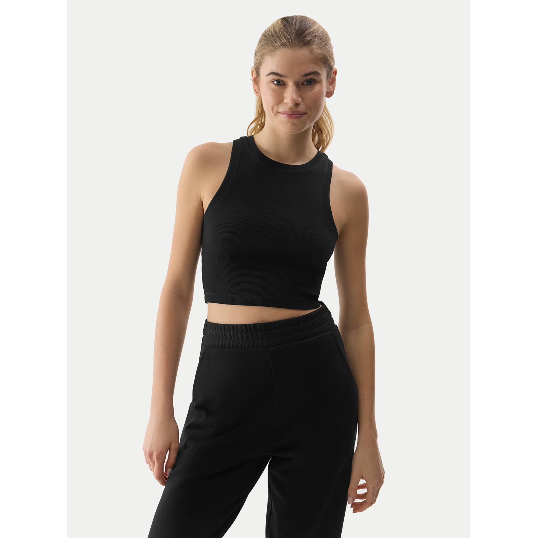 4F Top 4FWSS24TSLEF066 Nero Slim Fit