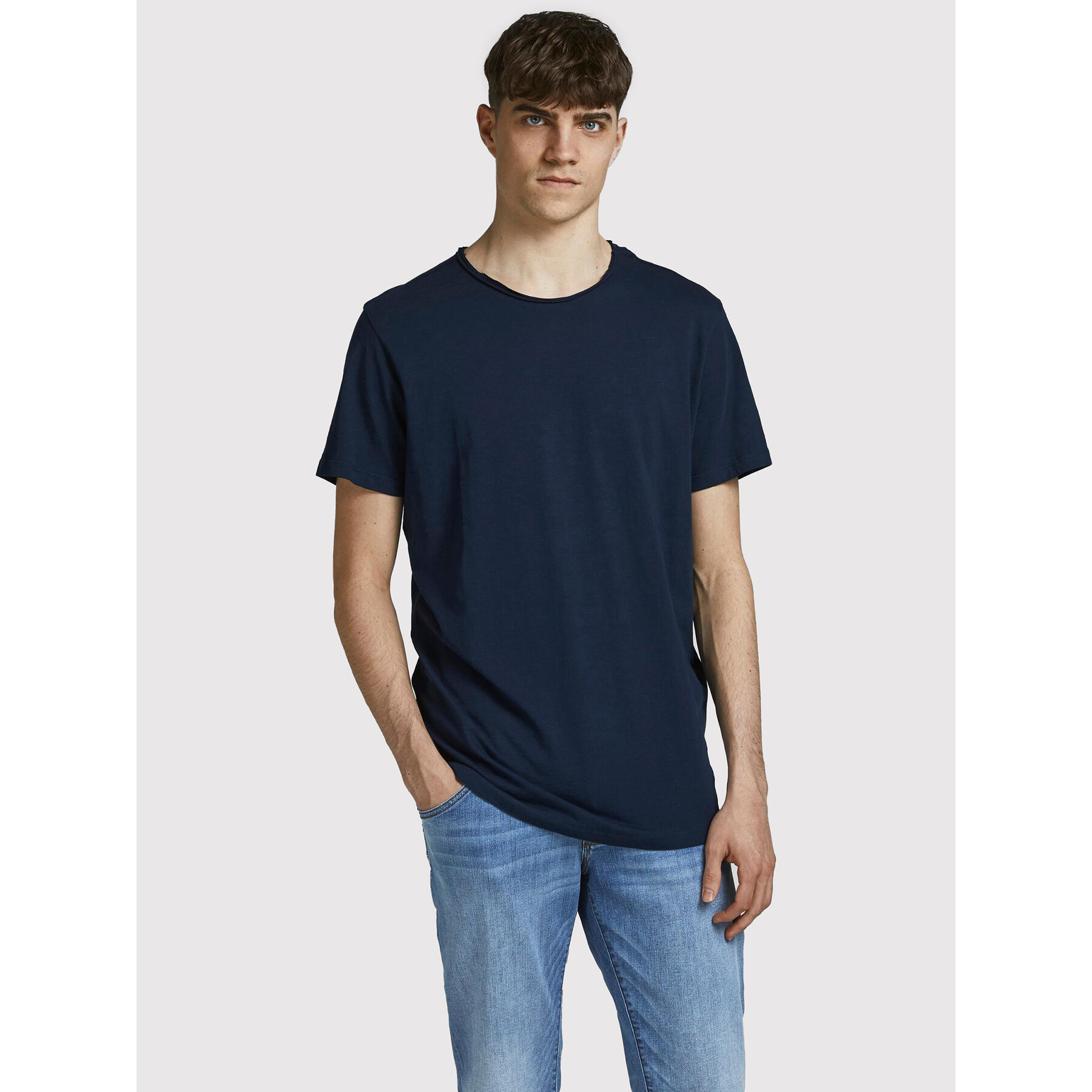 Jack & Jones T-Shirt Basher 12182498 Σκούρο μπλε Regular Fit