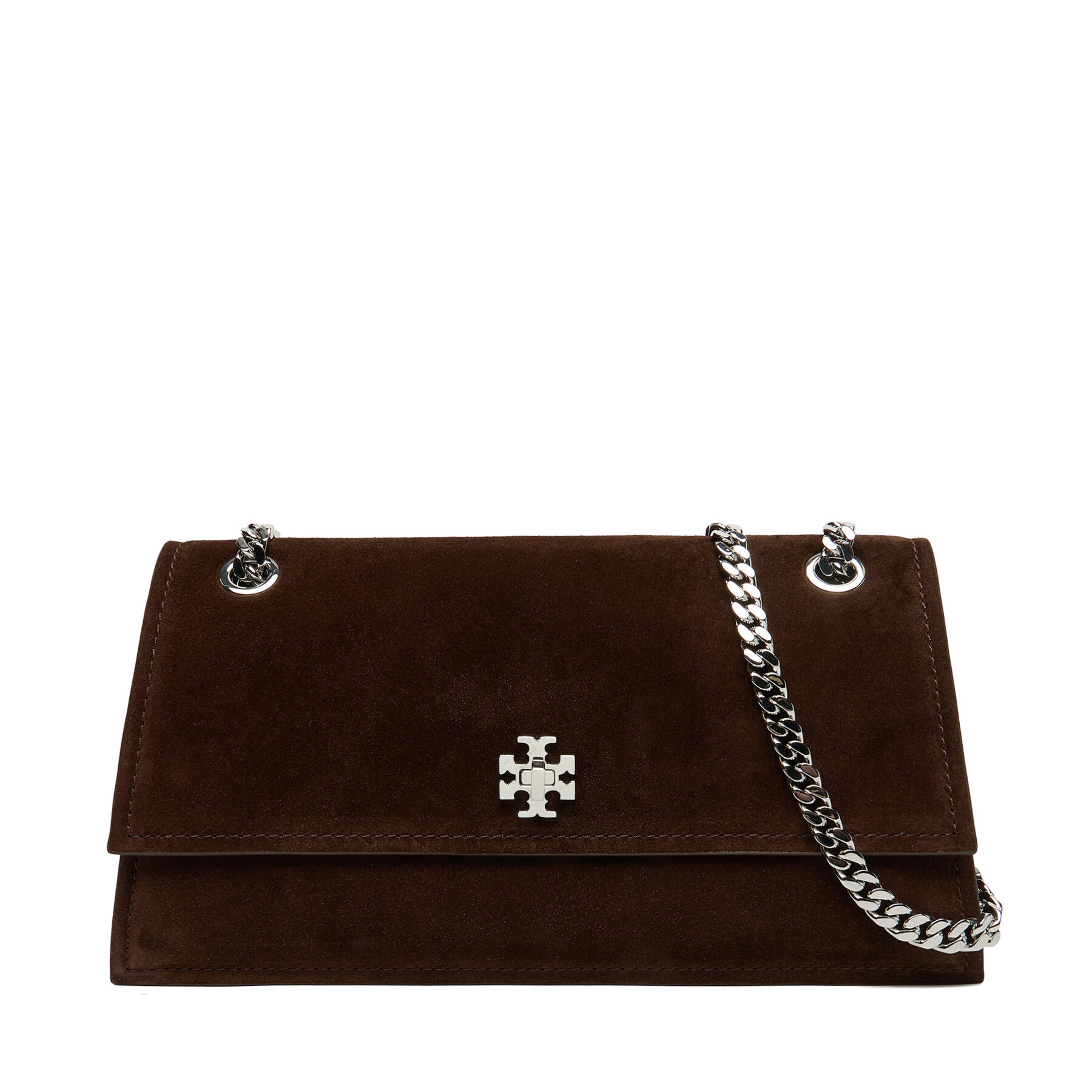 Дамска чанта Tory Burch Kira Turnlock Suede Shouldr Bag 169176 Кафяв