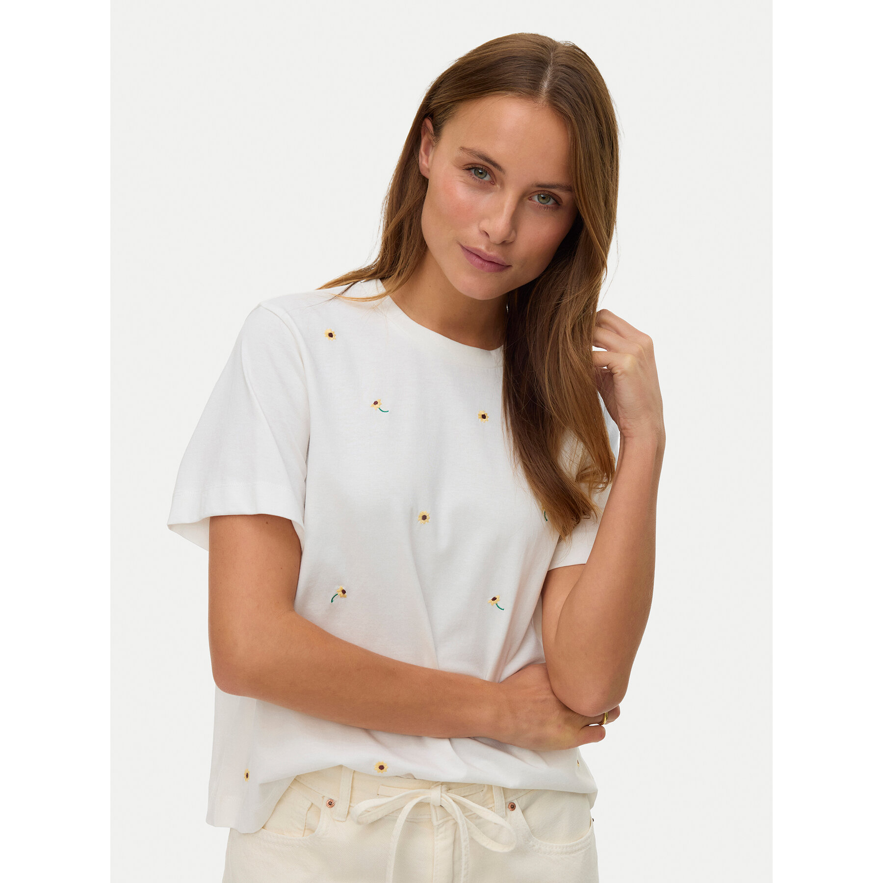 Vero Moda T-Shirt Sola 10341979 Λευκό Regular Fit