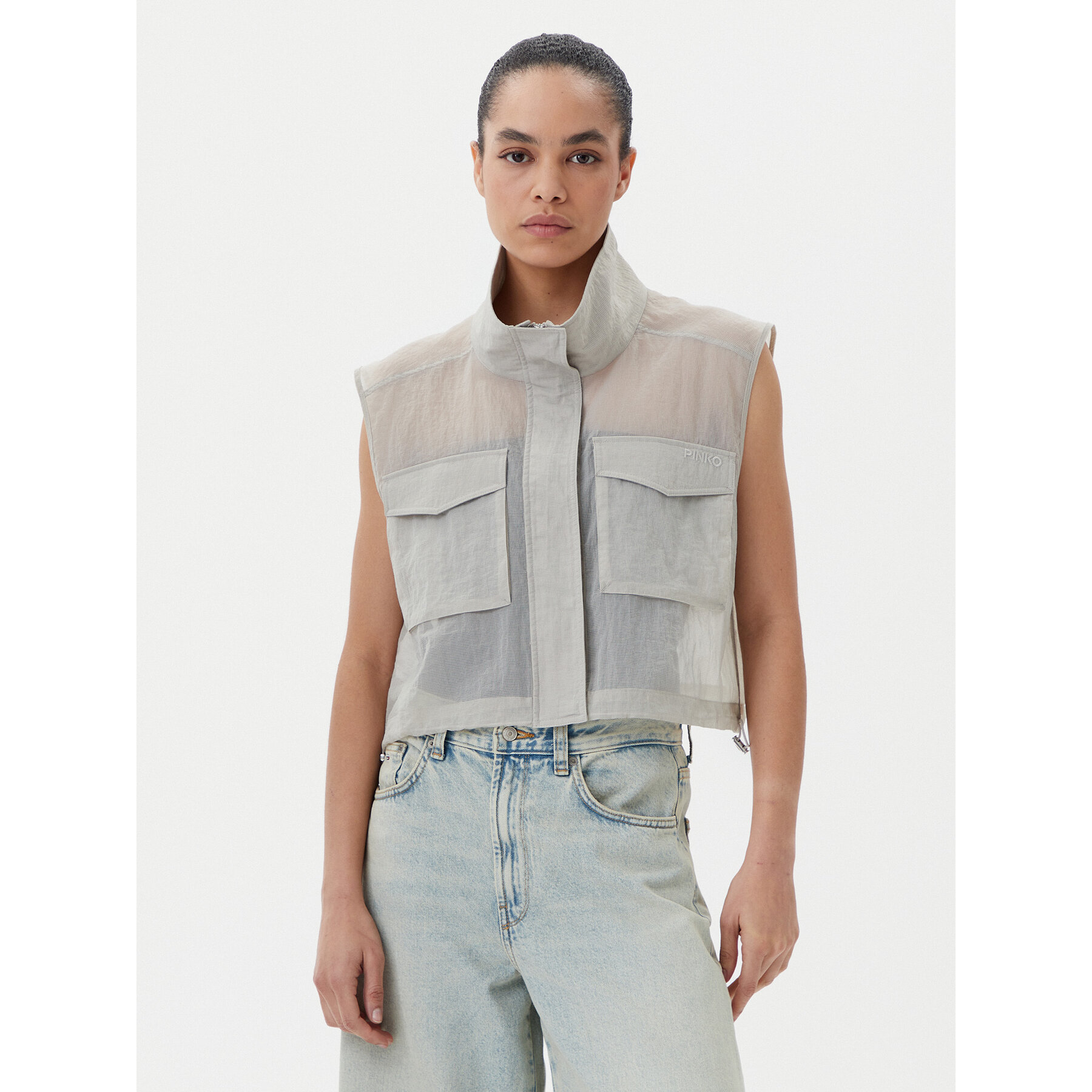 PINKO Weste 104852 A2EK Grau Regular Fit