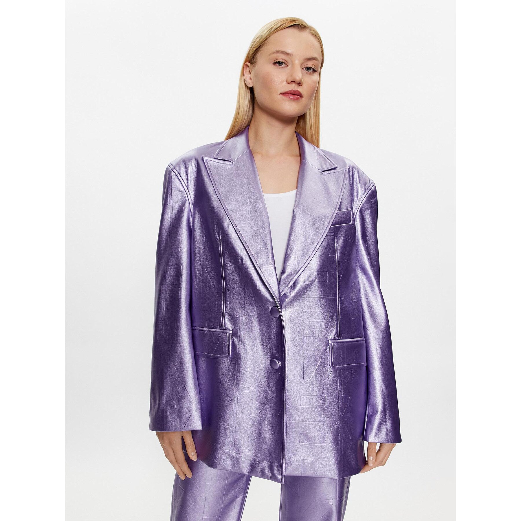 ROTATE Sakko Embossed Pu 1000932225 Violett Oversize
