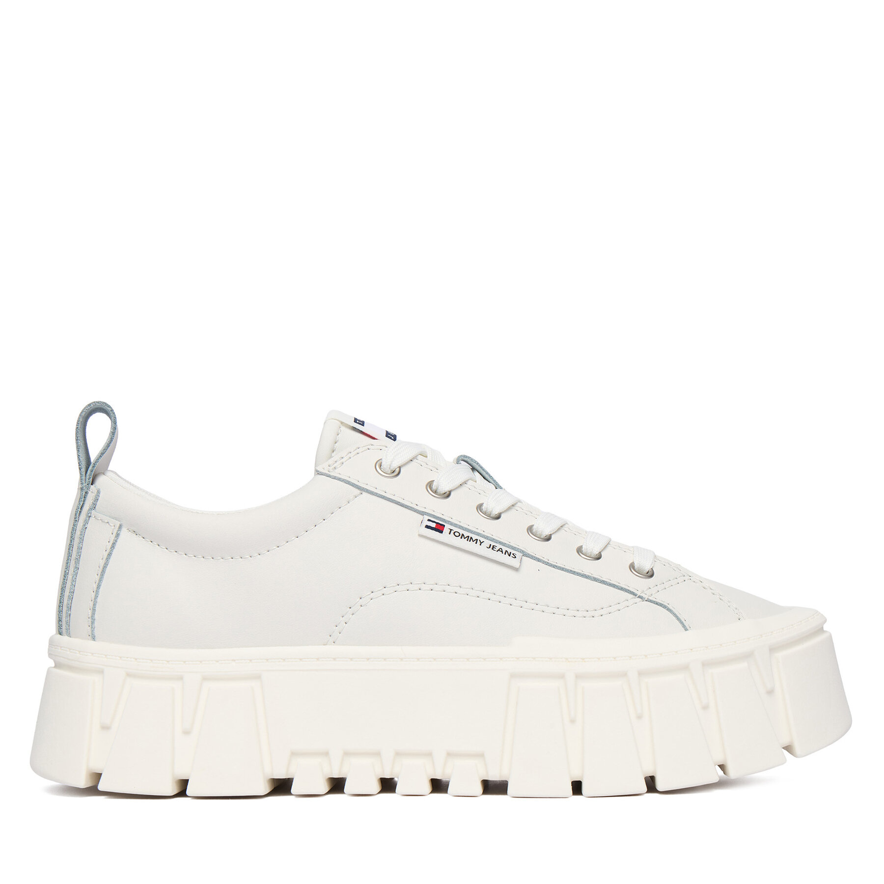 Sneakersy Tommy Jeans Tjw Vulc Flatform Leather EN0EN03008 Biela