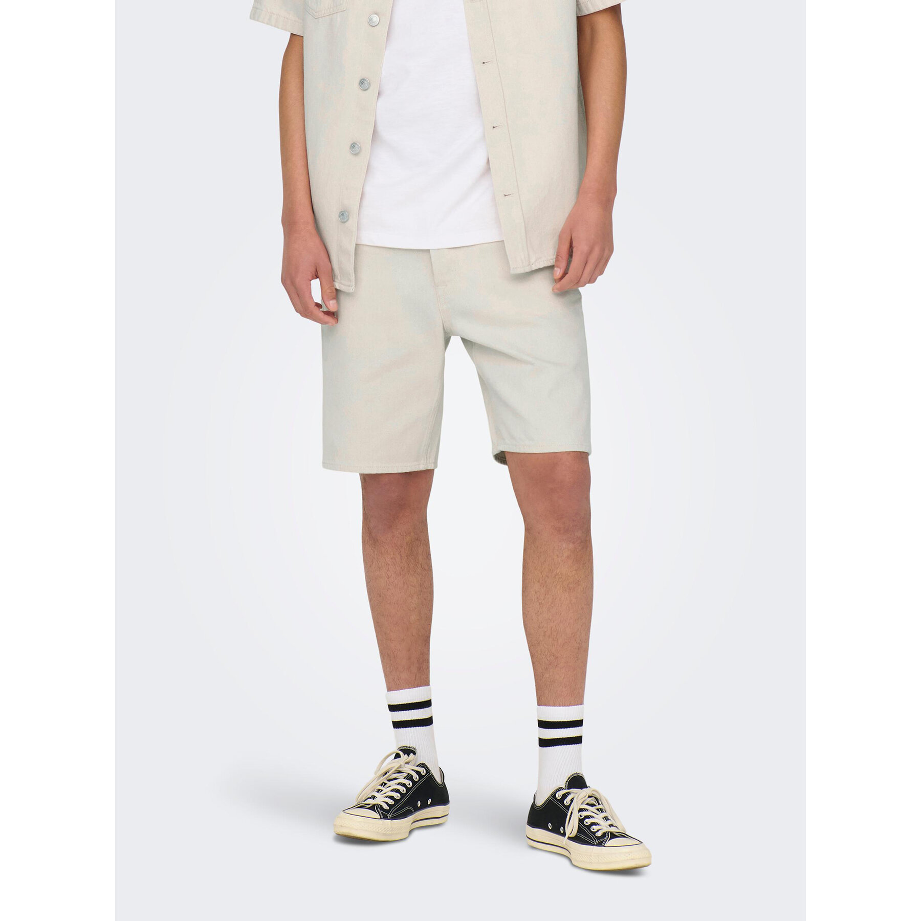 Only & Sons Jeansshorts Edge 22026558 Écru Regular Fit