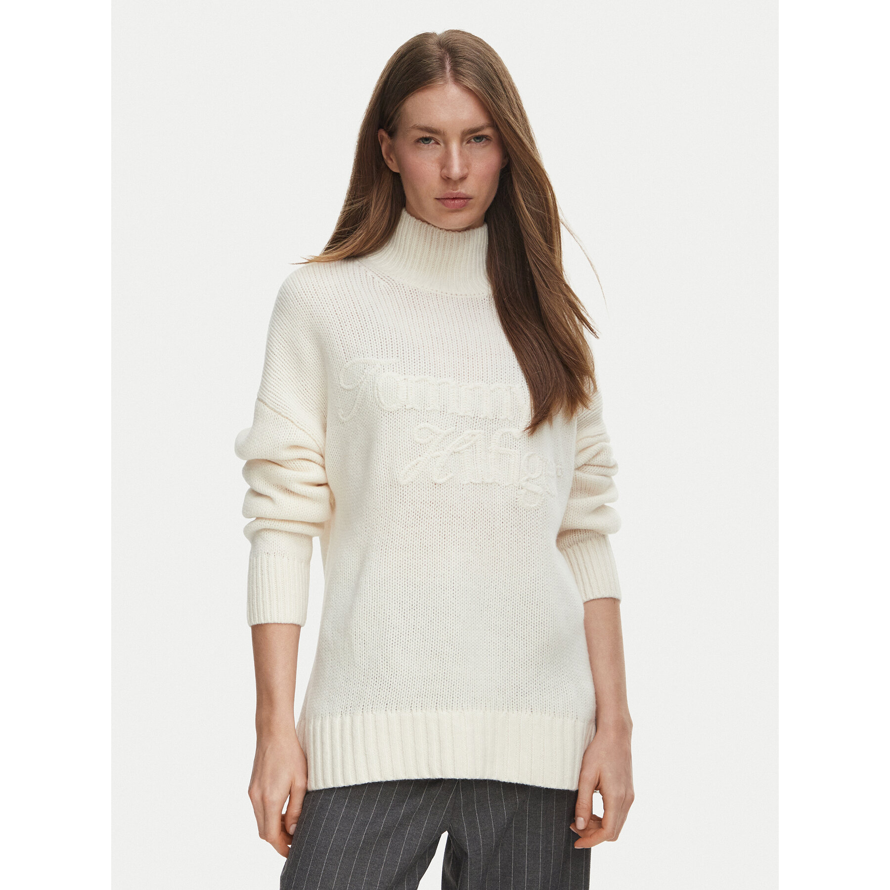 Tommy Hilfiger Rollkragenpullover Heritage W0WW52180 Creme Regular Fit