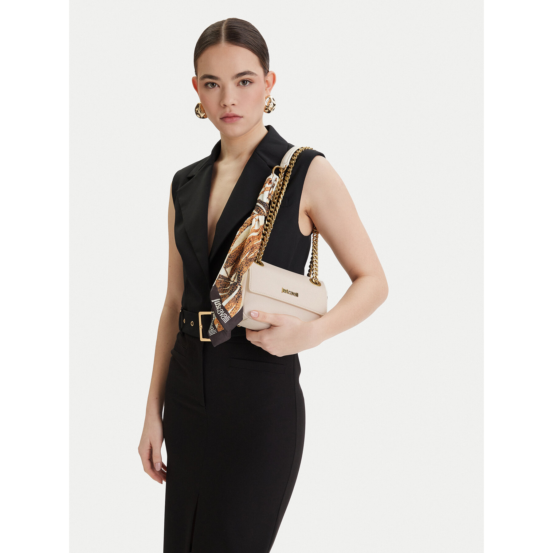 Geantă Just Cavalli 80RA4BF5 ZSB81 Crem