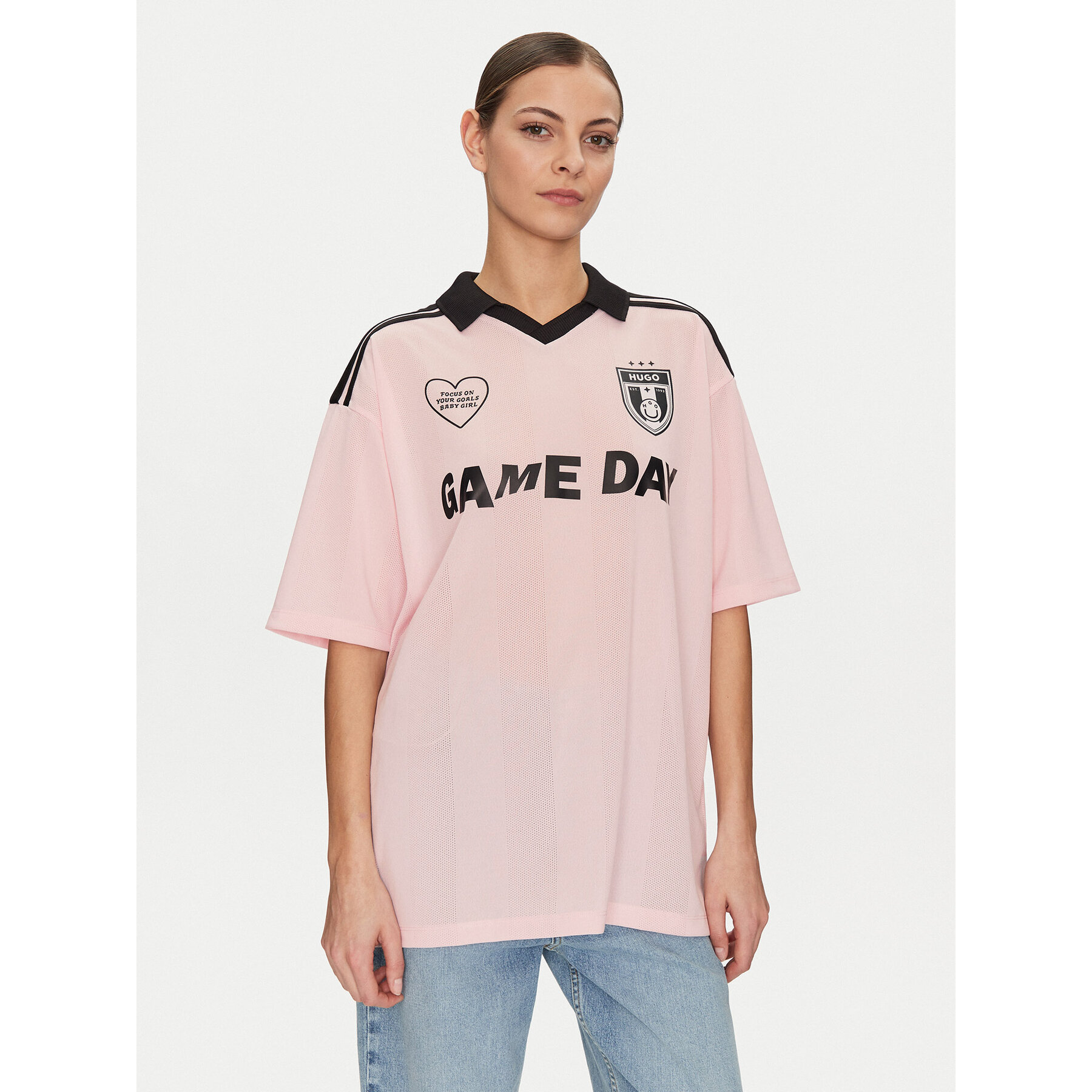 HUGO T-Shirt 50537456 Ροζ Relaxed Fit