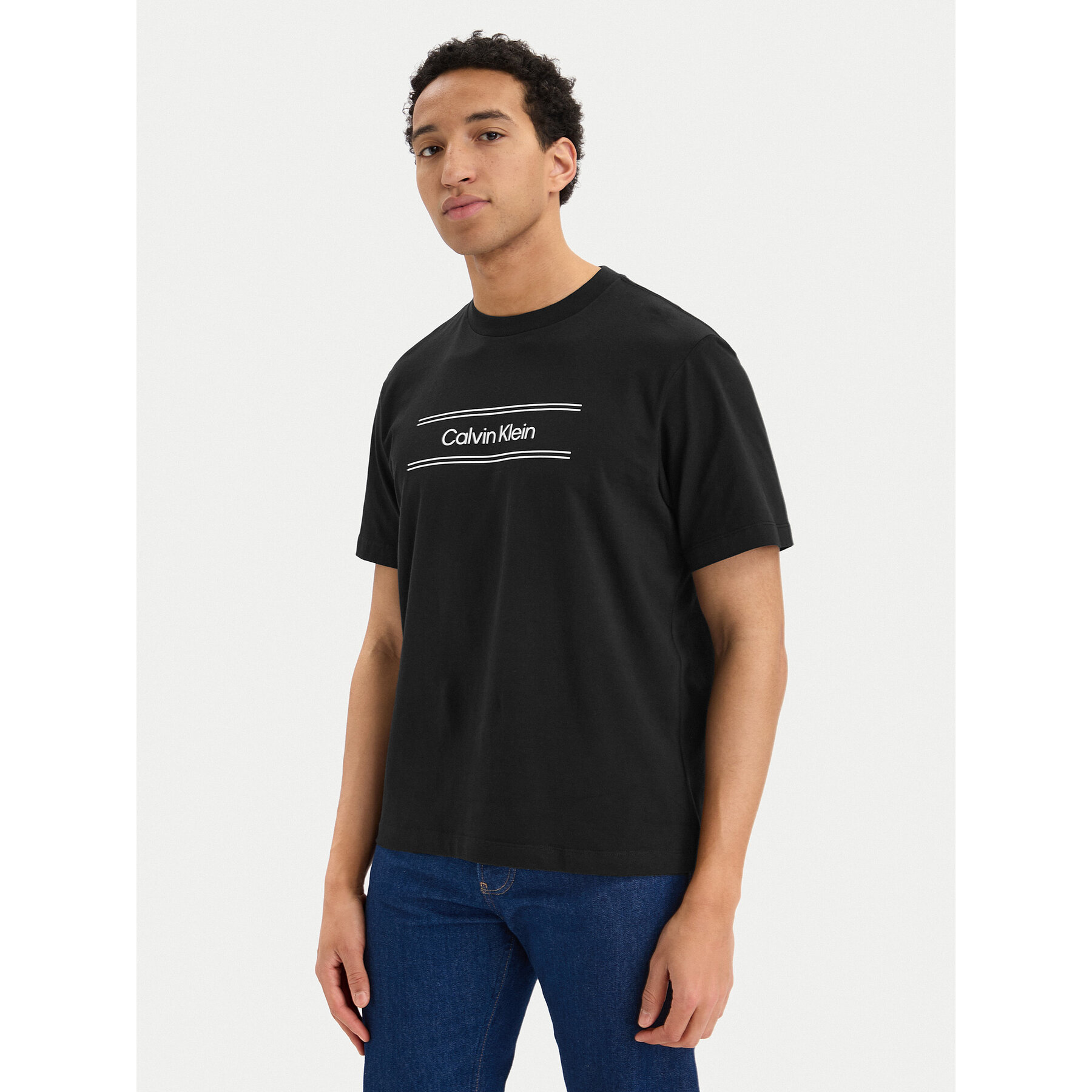 Calvin Klein T-Shirt SS 20s EU LV04LG813G Schwarz Regular Fit