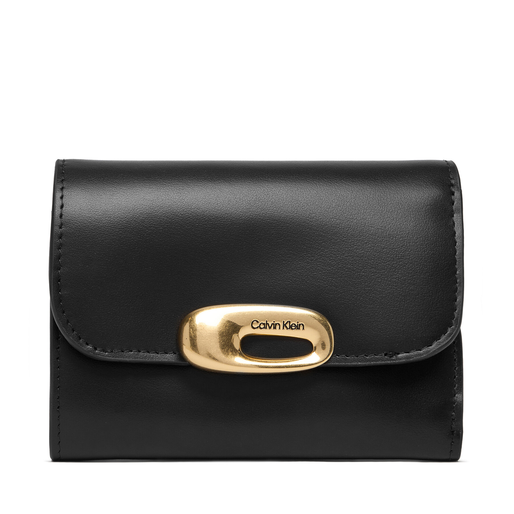 Портфейл Calvin Klein Hardware Trifold With Zip Pocket LV04F1116G Черен