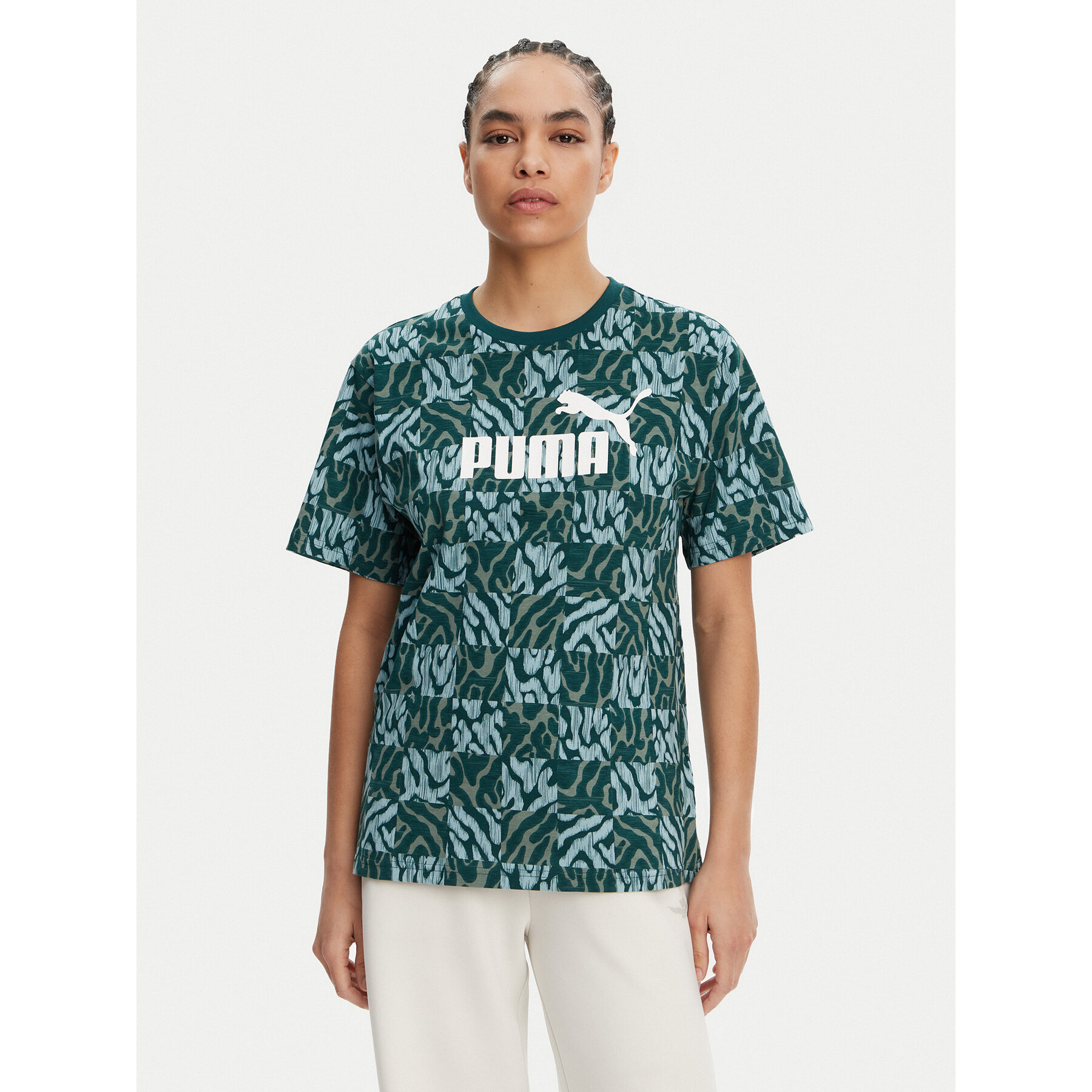Puma Póló Ess Graphic 685070 Zöld Loose Fit