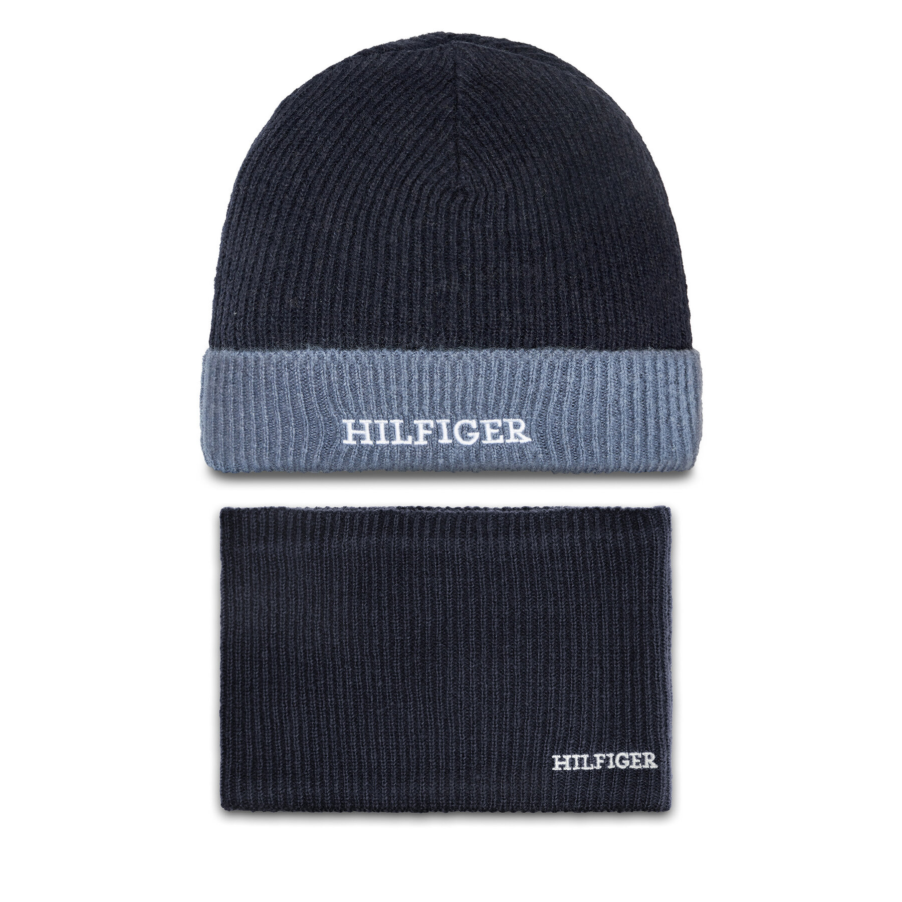 Set: gorro y bufanda de tubo Tommy Hilfiger AU0AU01938 Azul marino