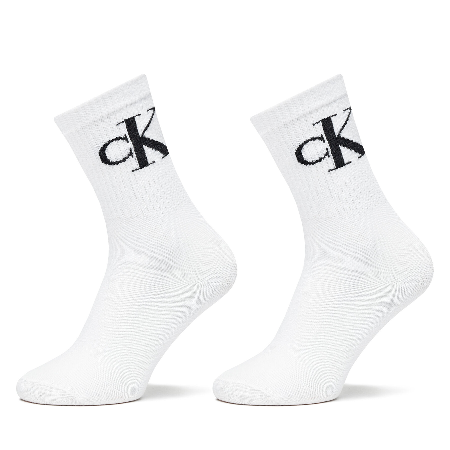 Lot de 2 paires de chaussettes hautes femme Calvin Klein Jeans 701228811 Blanc