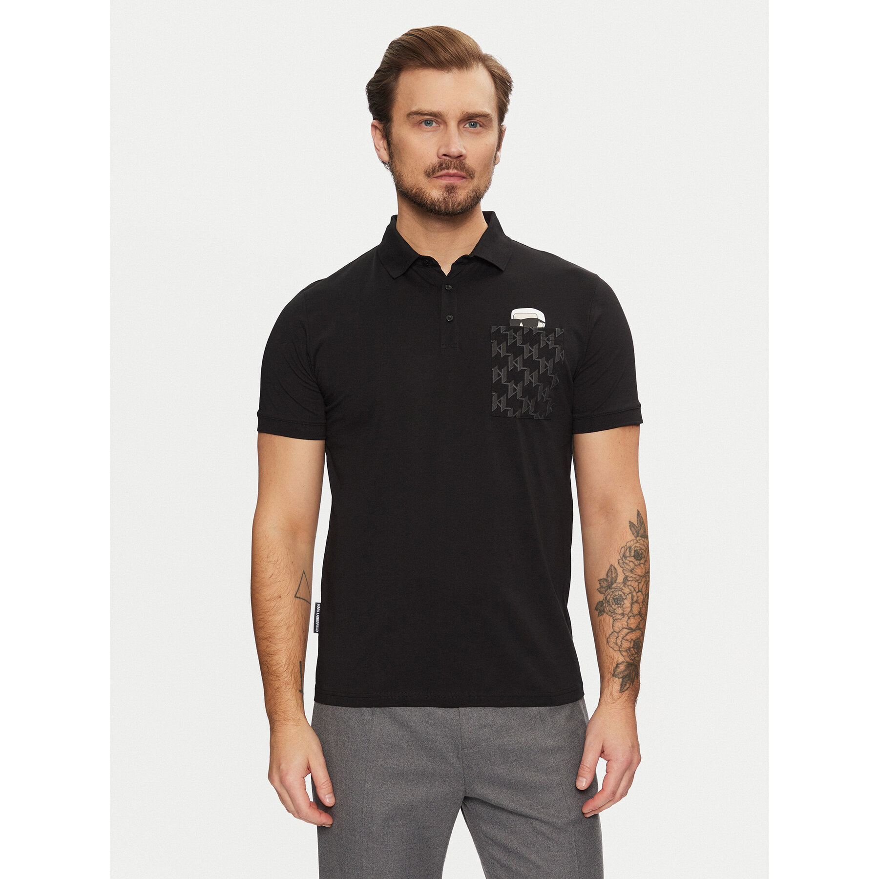 KARL LAGERFELD KARL LAGERFELD Polo 745091 551251 Μαύρο Regular Fit
