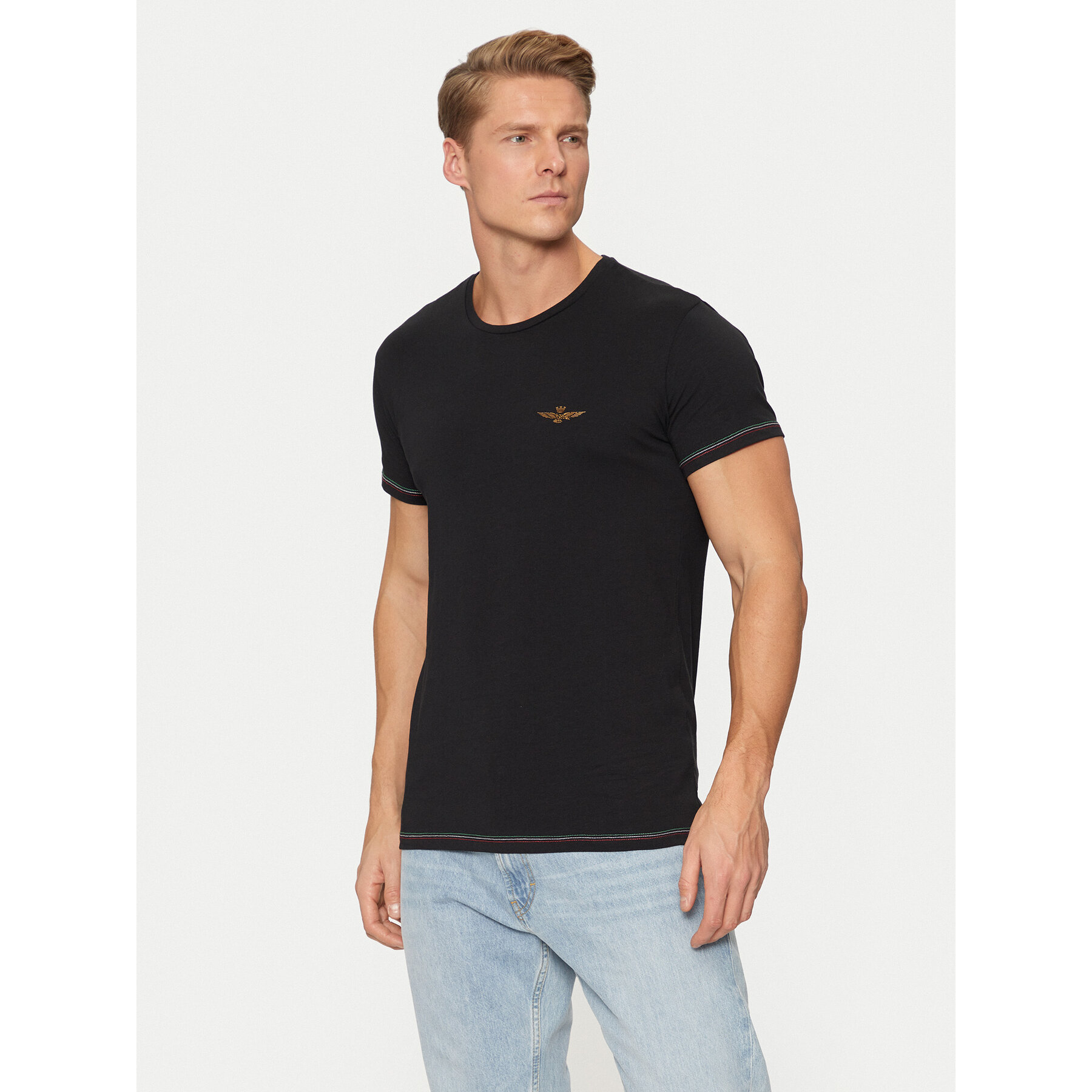 Aeronautica Militare T-shirt AM1UTI003 Crna Regular Fit