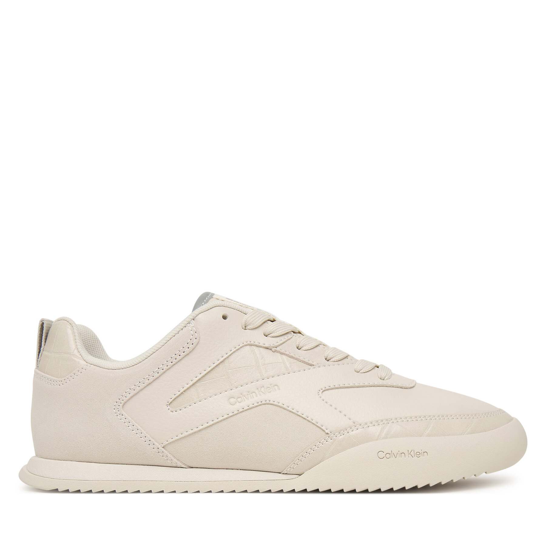 Sneakersy Calvin Klein Low Pro Runner Laceup Lth Croco HW0HW03244 Krémová