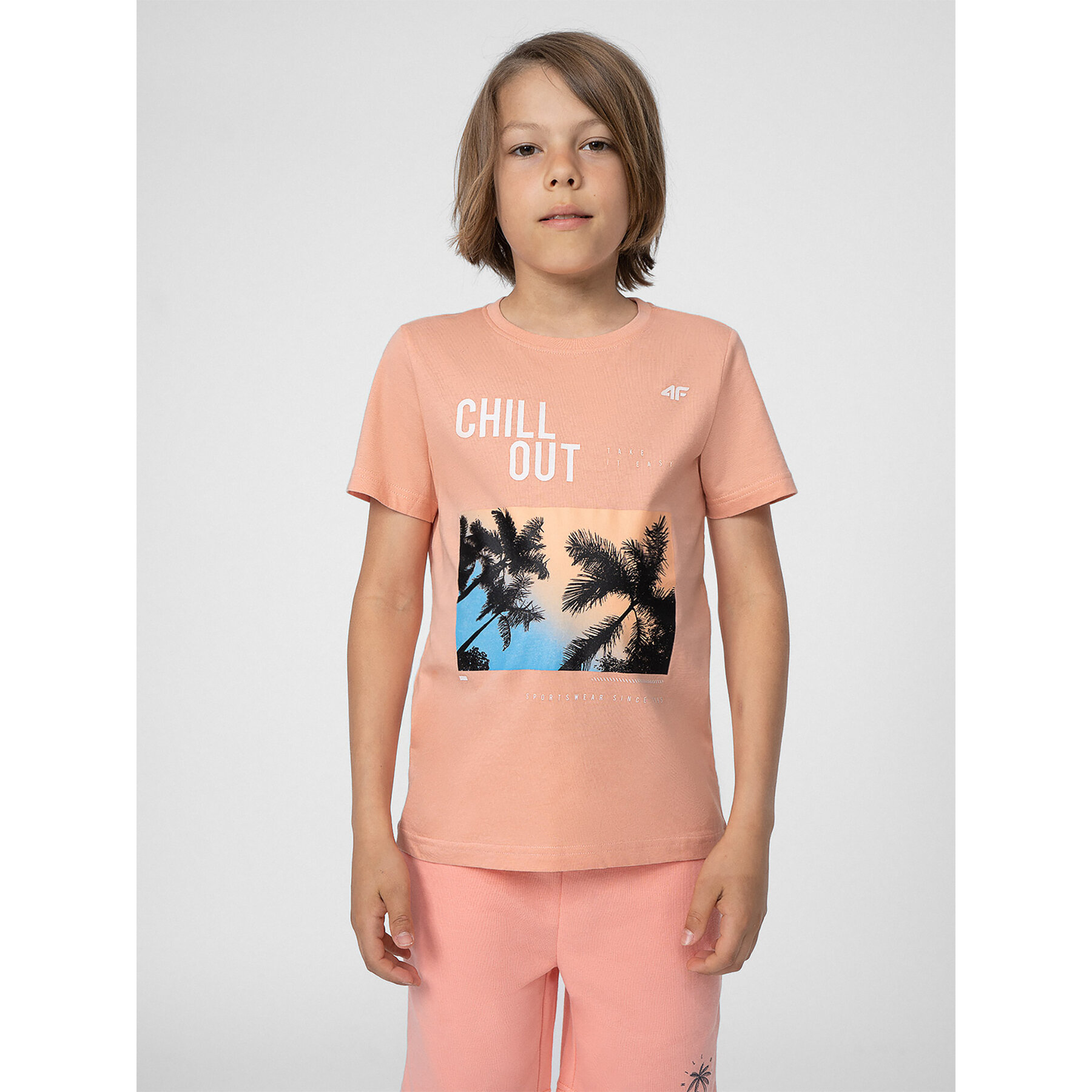 4F T-shirt 4FJSS23TTSHM288 Rosa Regular Fit