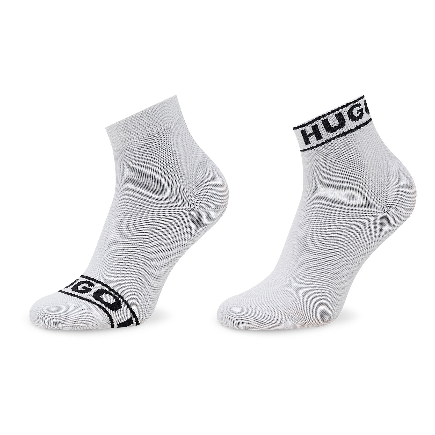 Σετ 2 ζευγάρια ψηλές κάλτσες γυναικείες Hugo Logo 50469291 Λευκό