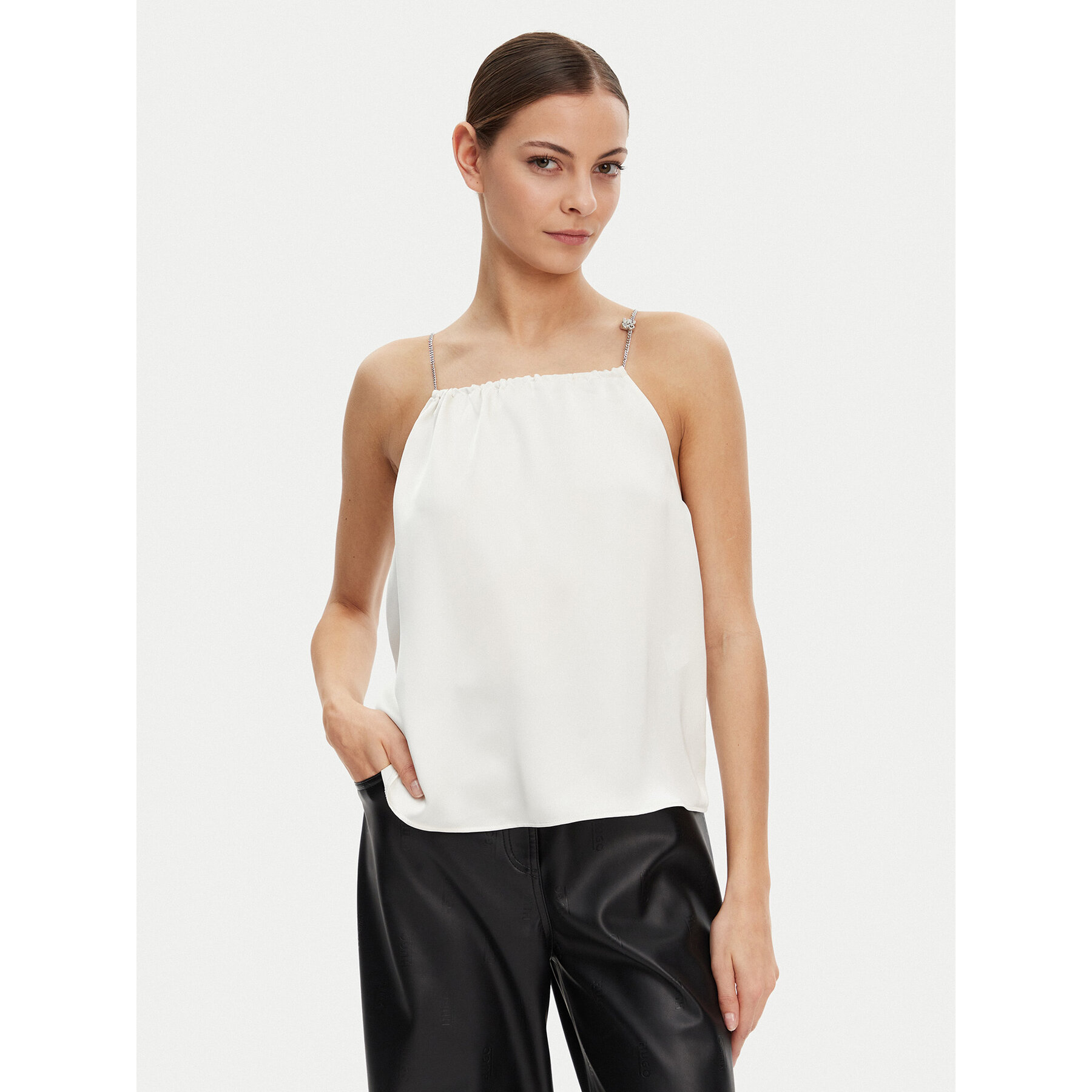 HUGO Marškinėliai Cebena 50536436 Balta Regular Fit