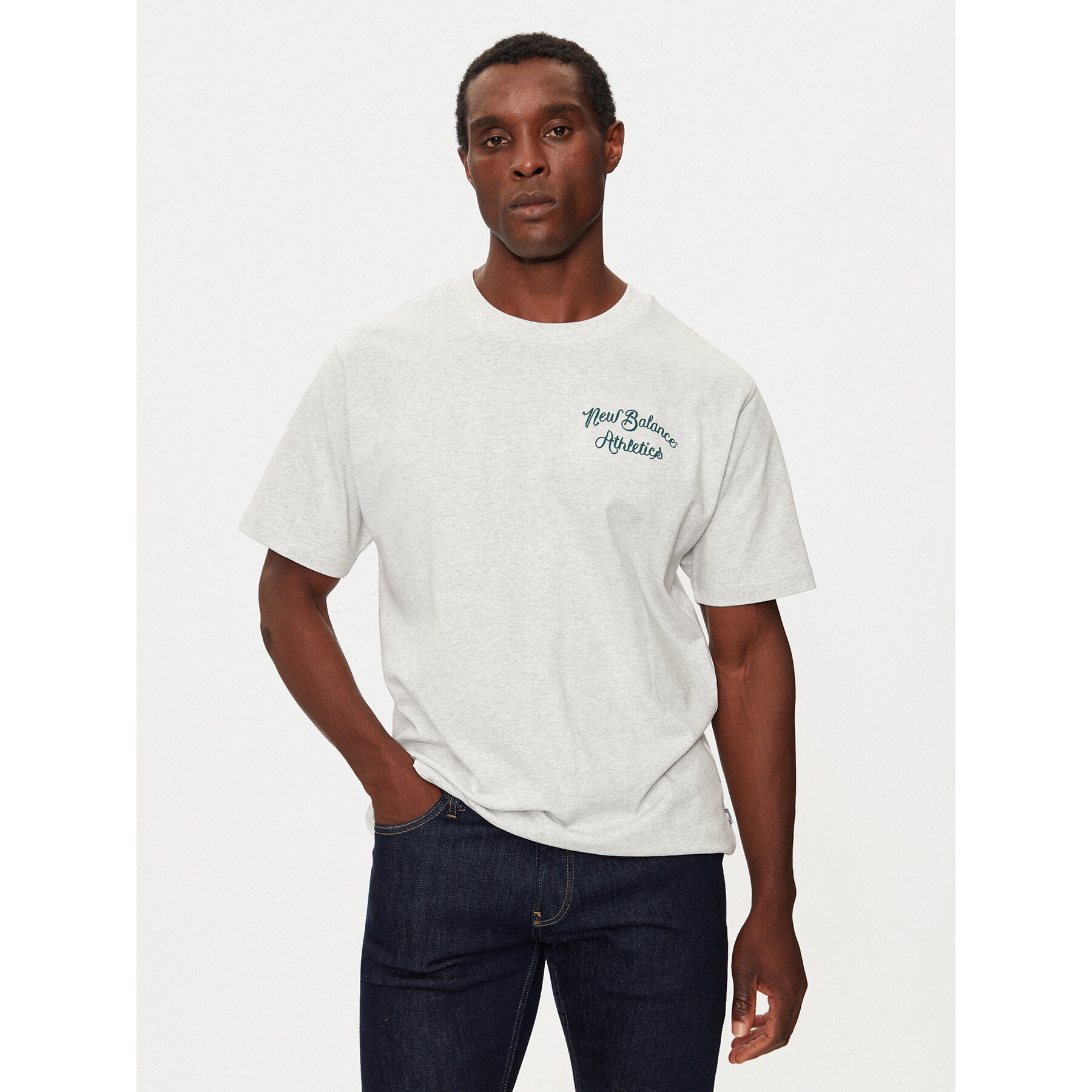 New Balance Marškinėliai MT43556 Pilka Regular Fit